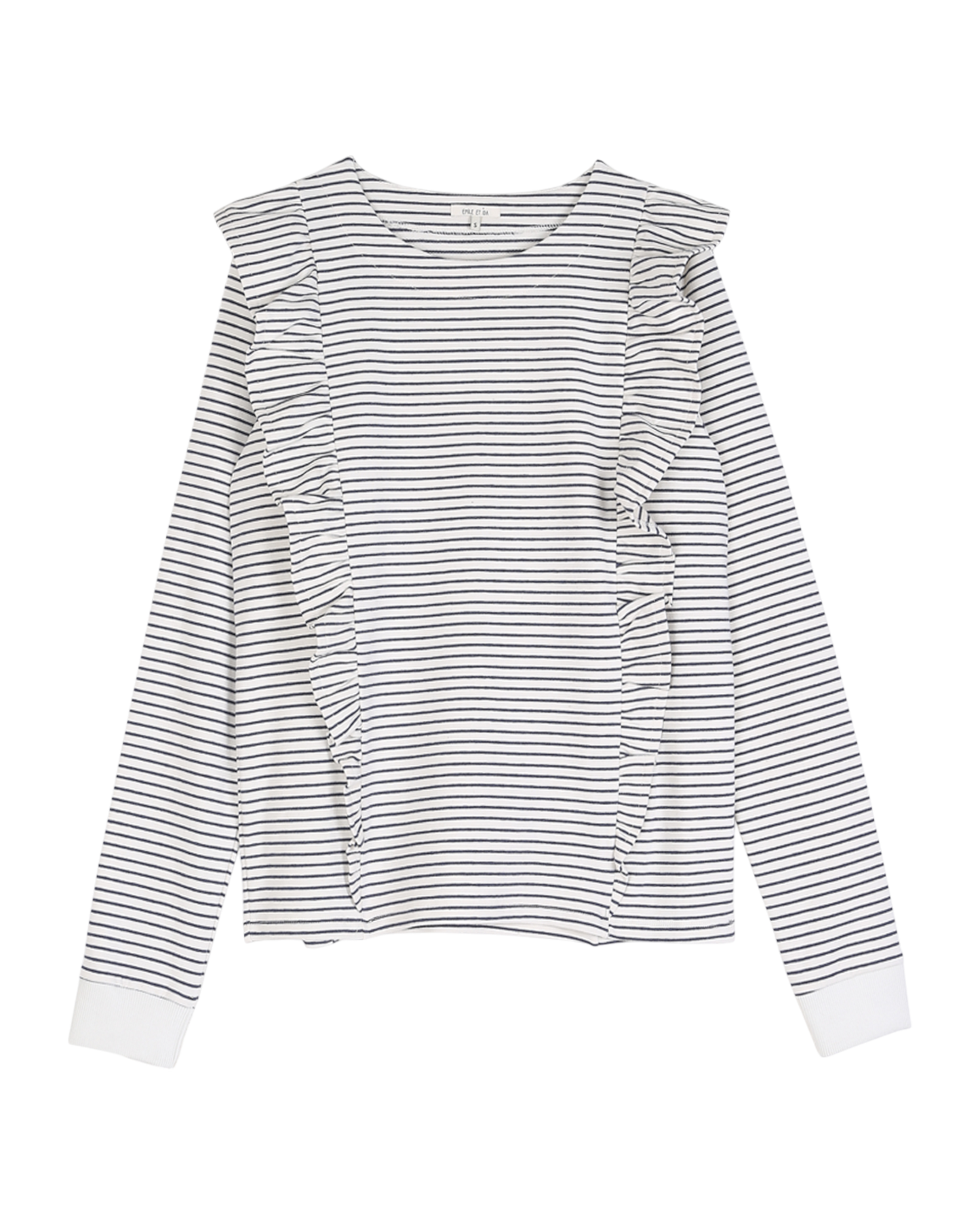 Sweat volanté rayure marine