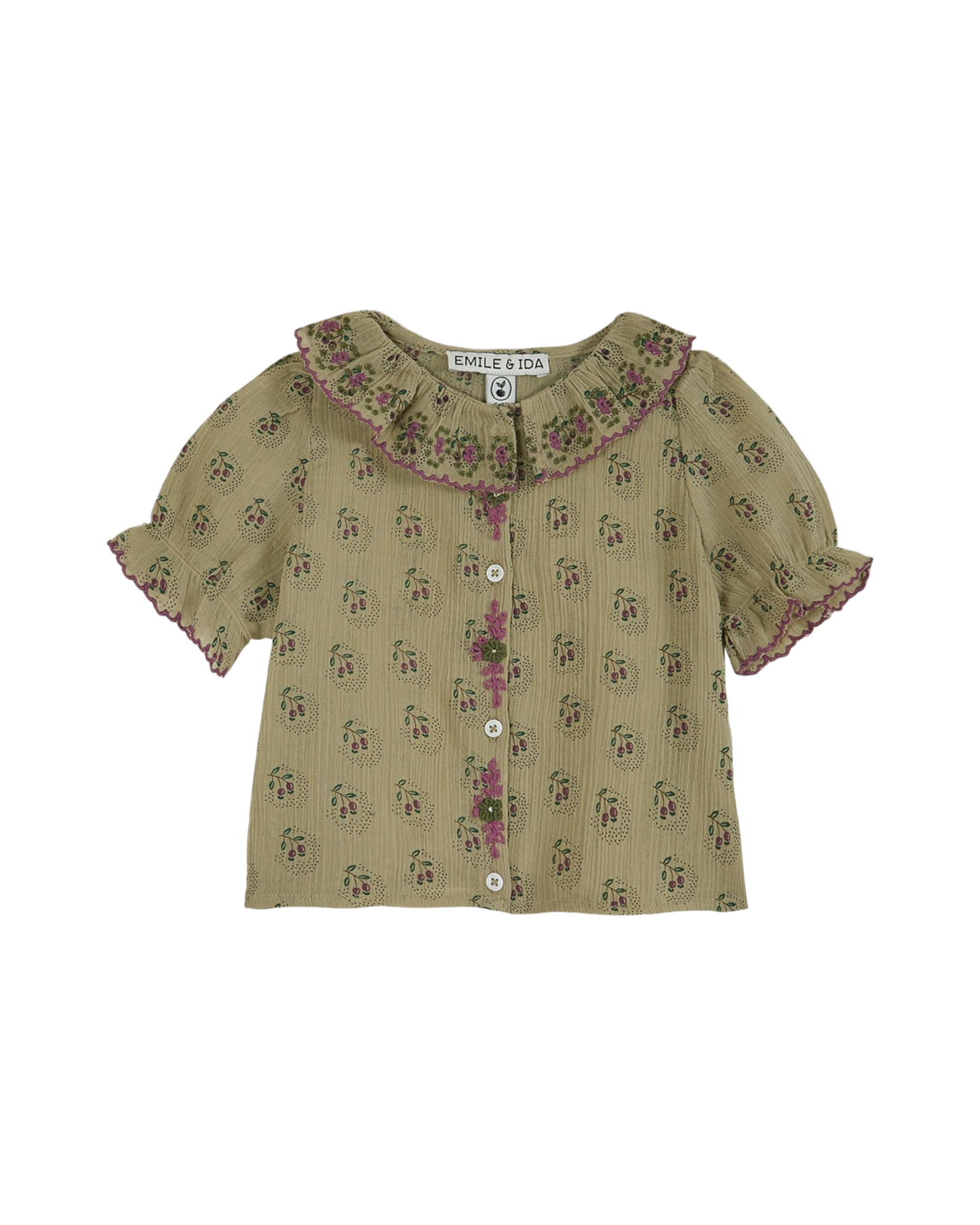 Blouse voile de coton créponné dominotier