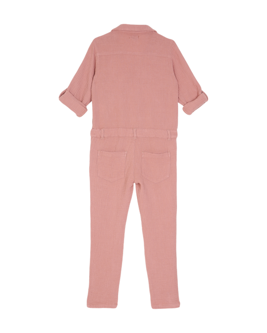 Combinaison gaze de coton rose