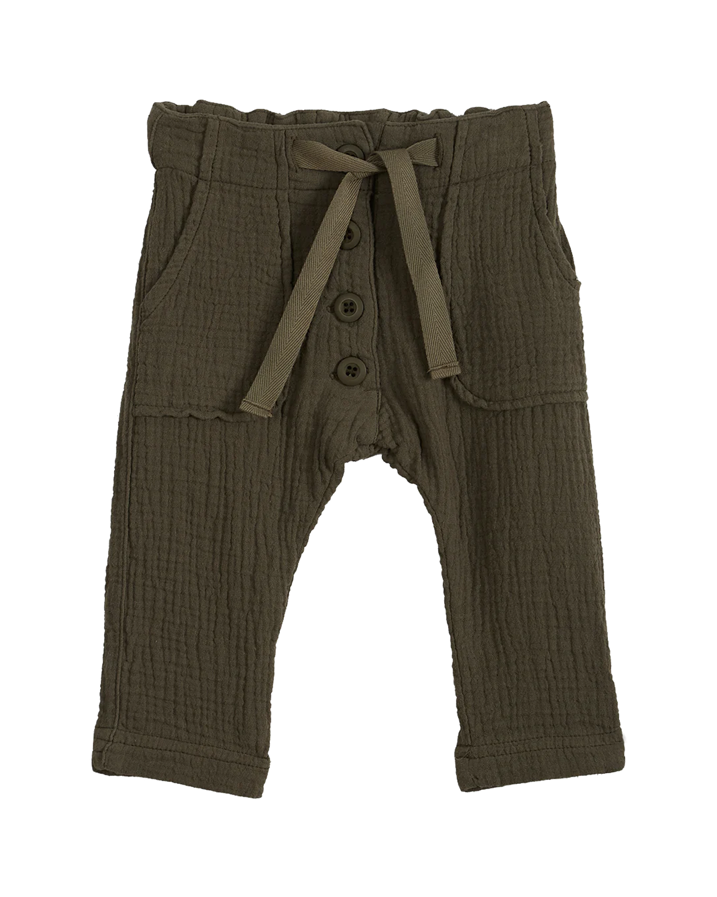 Pantalon double gaze de coton kaki