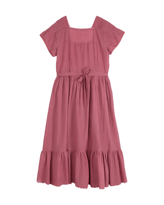 Robe chemisier longue vintage brique