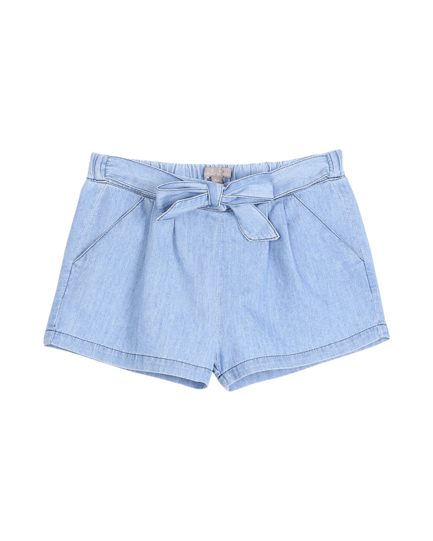 Short fille en chambray