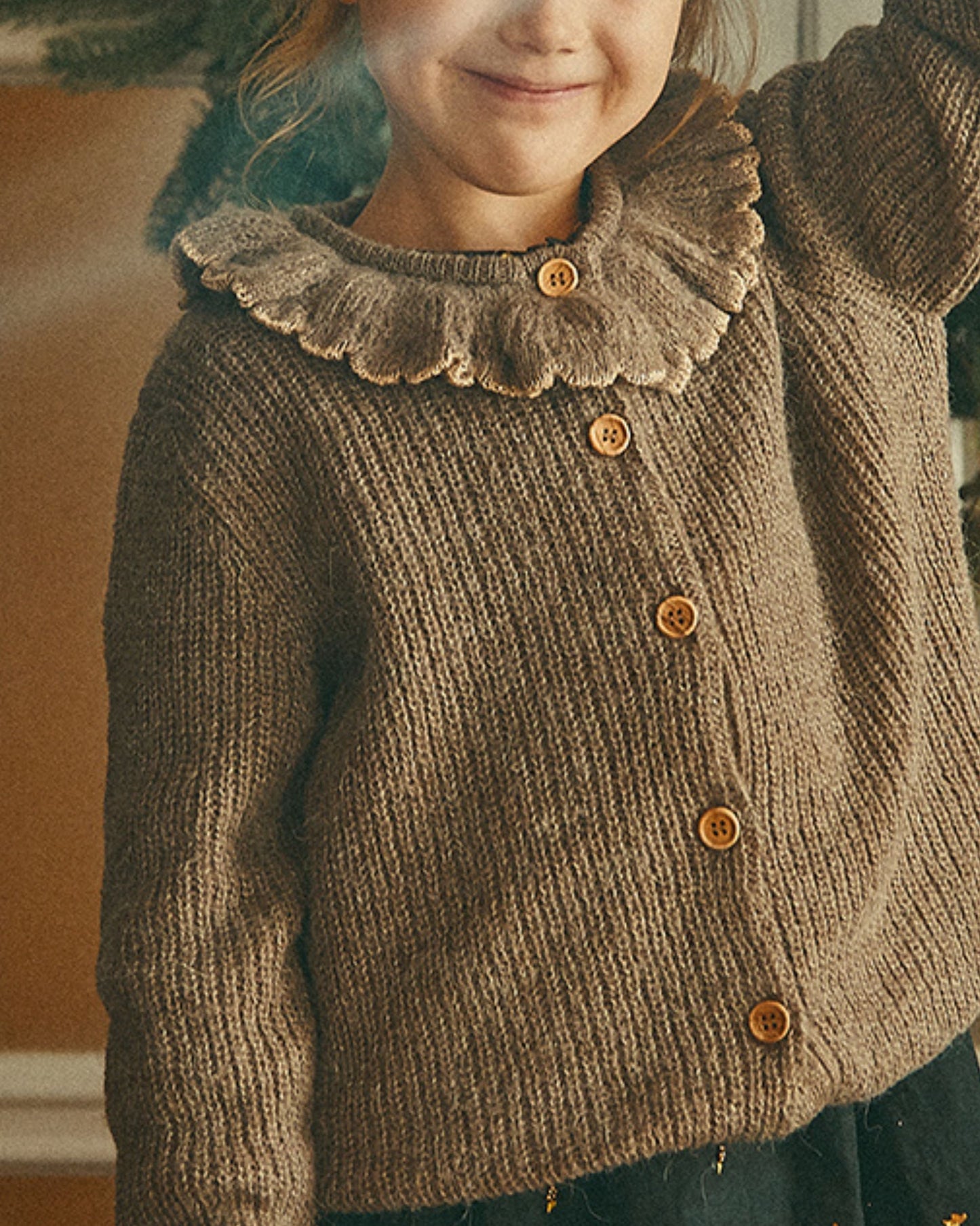 Cardigan alpaga chiné et lurex doré