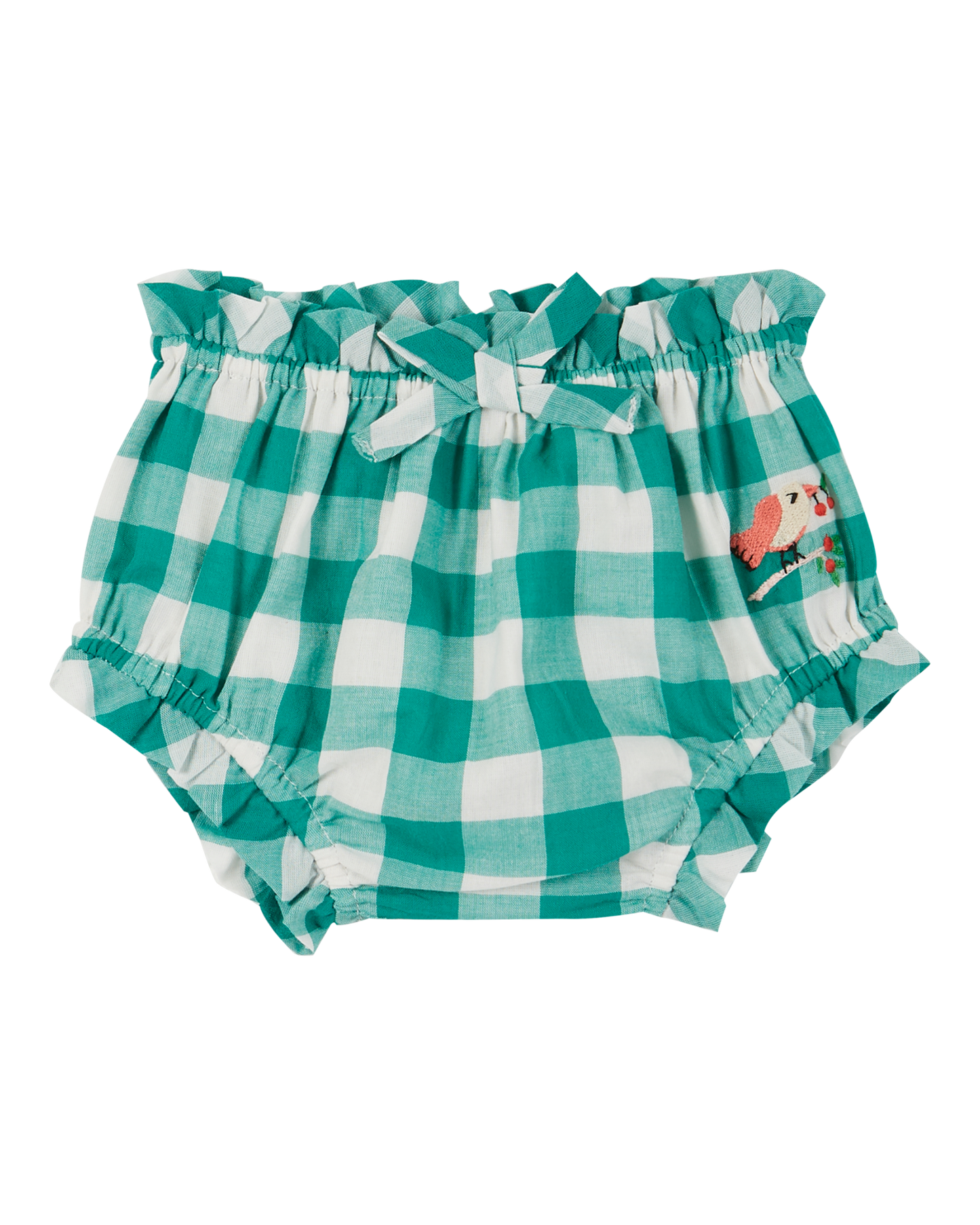 Bloomer en coton vichy vert et blanc