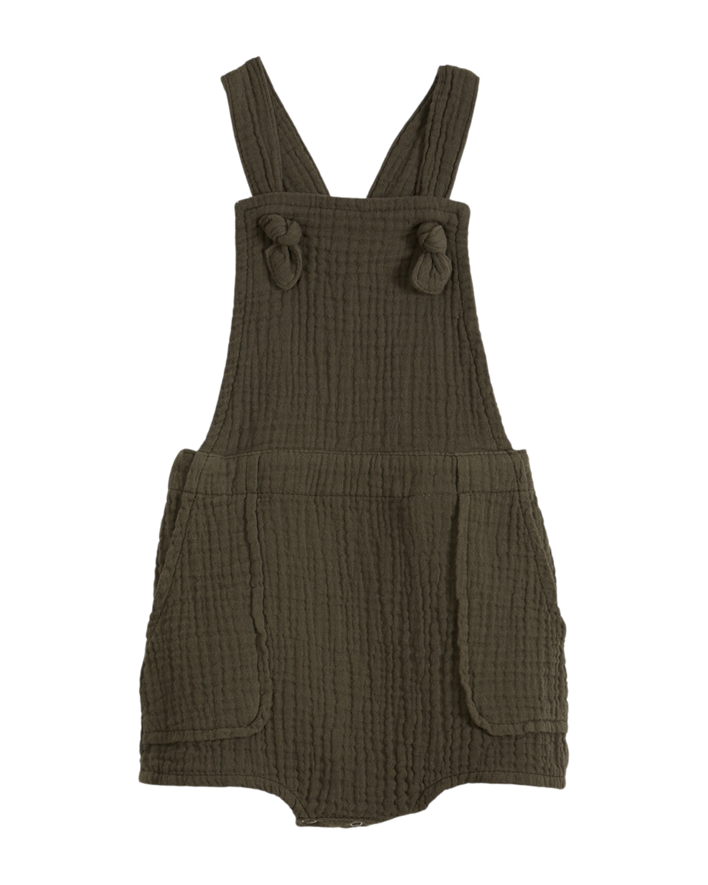 Salopette double gaze de coton kaki