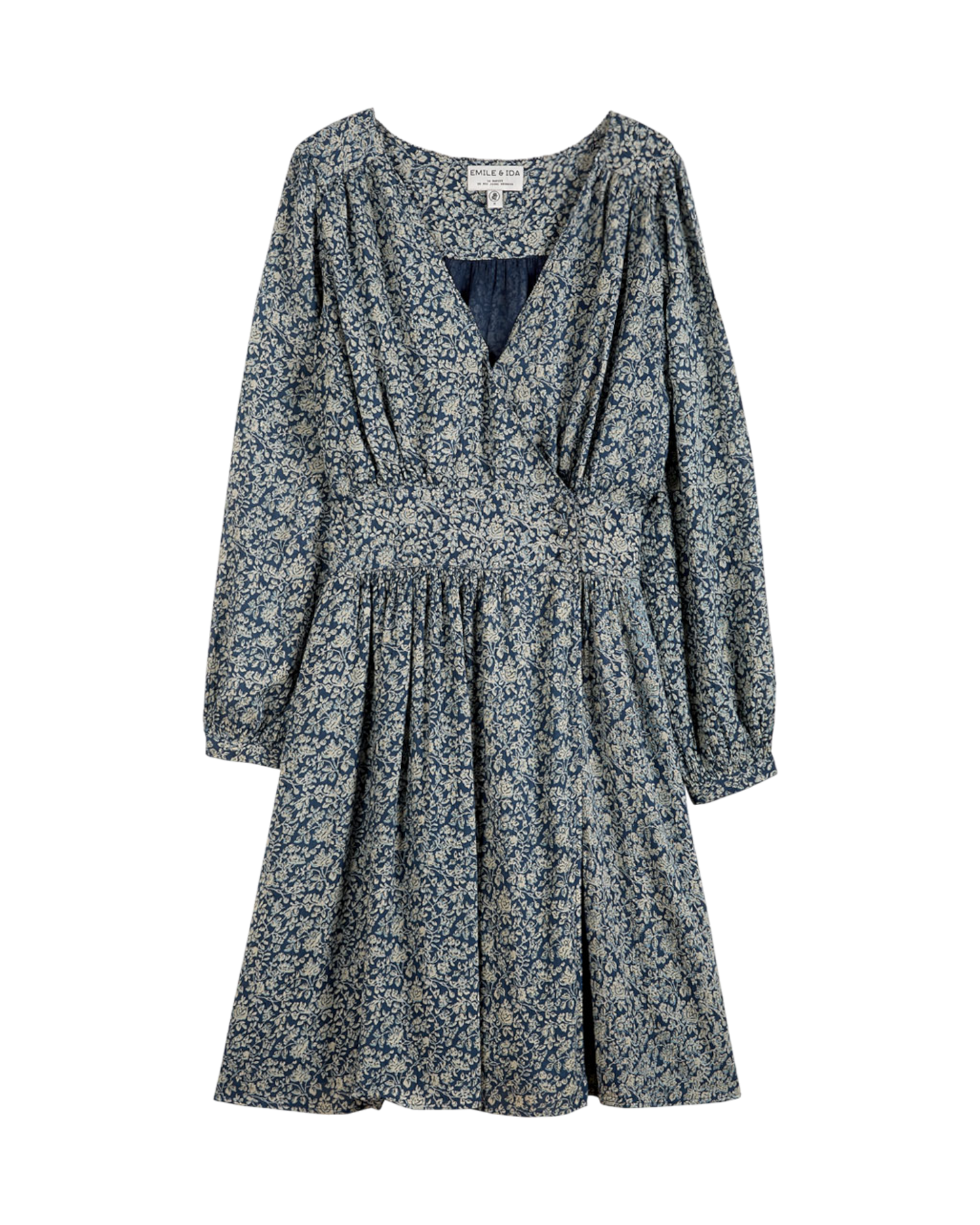 Robe viscose floral bleu foncé