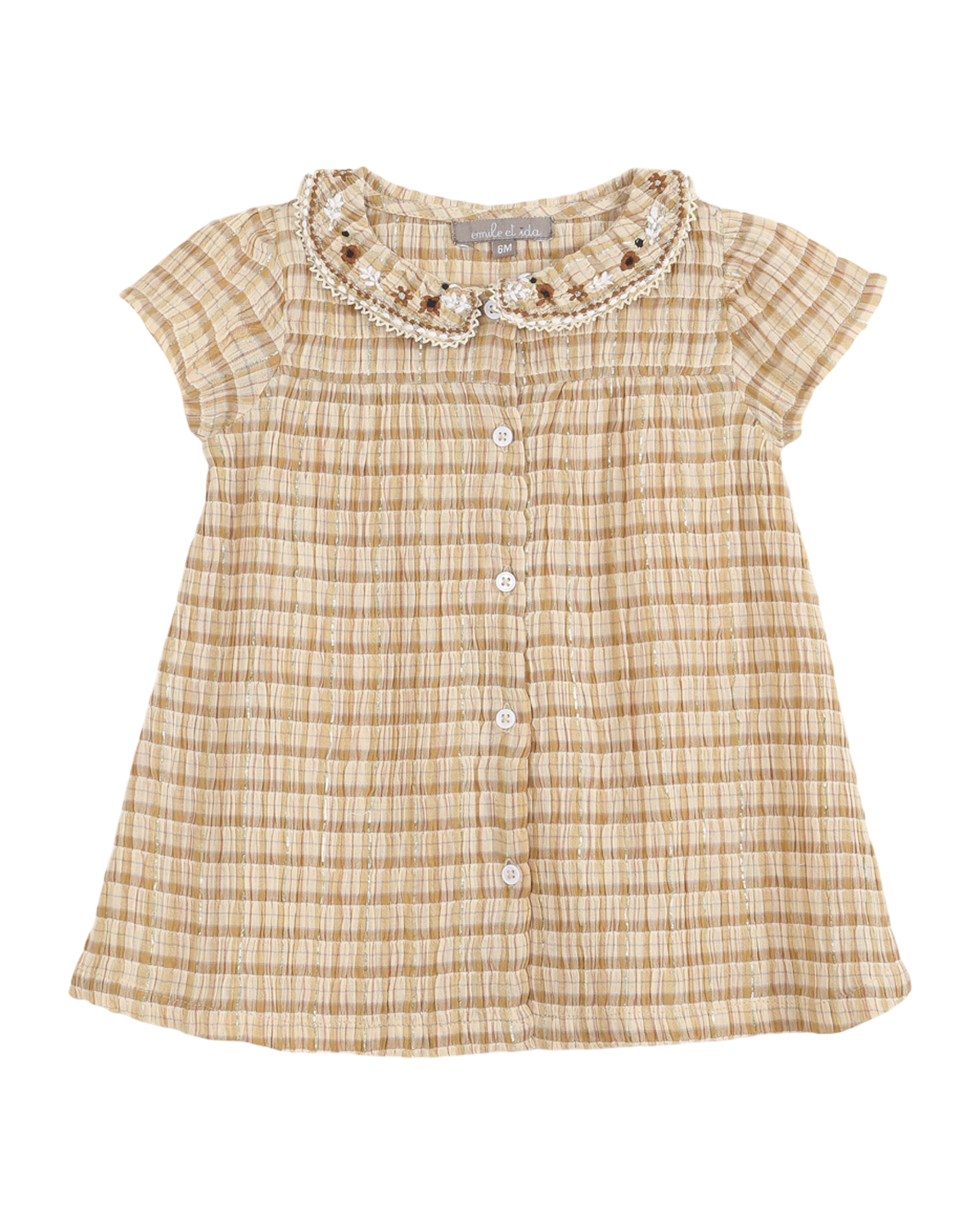 Robe carreaux beige