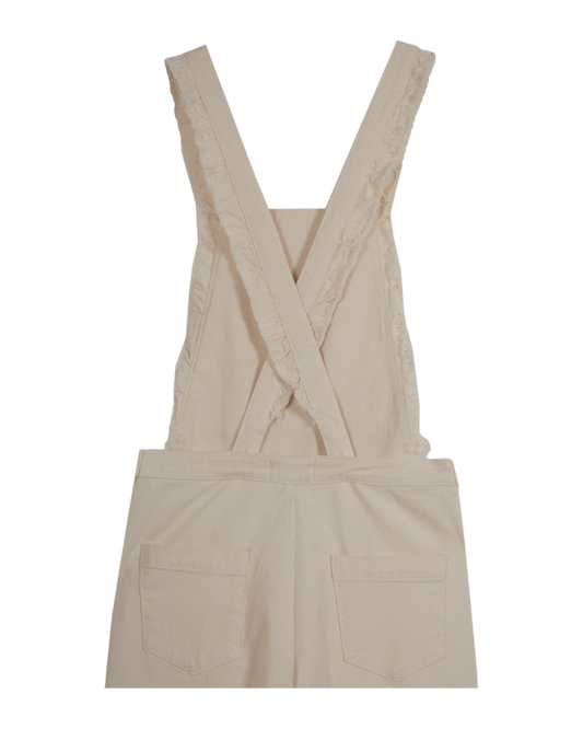 Salopette denim dos croisé écru