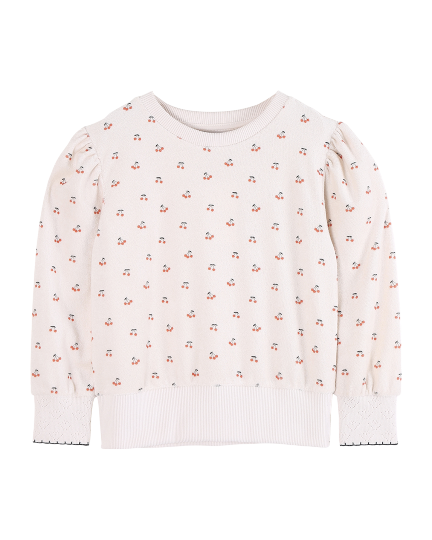 Sweat éponge écru cerises
