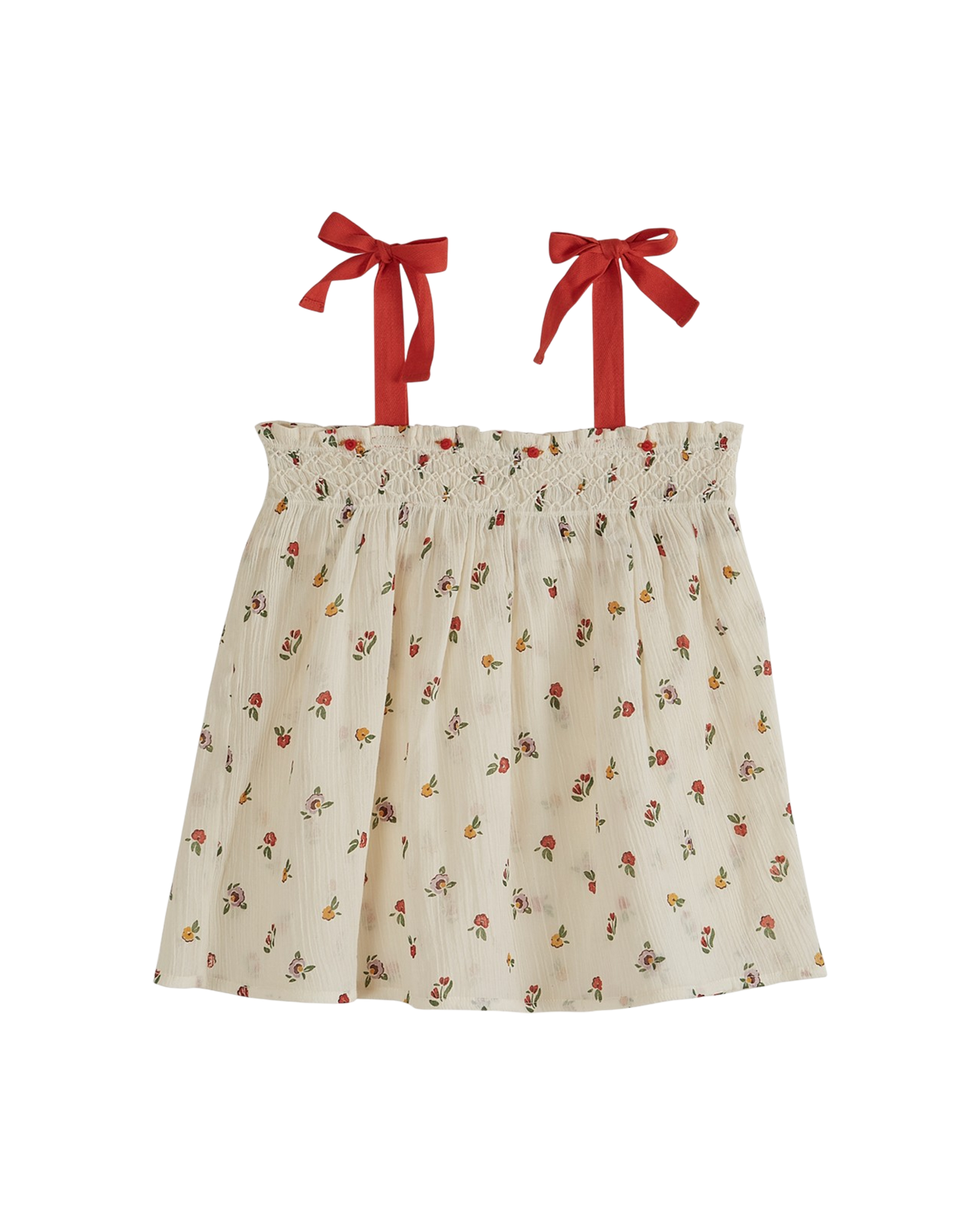 Top coton créponné poppy écru