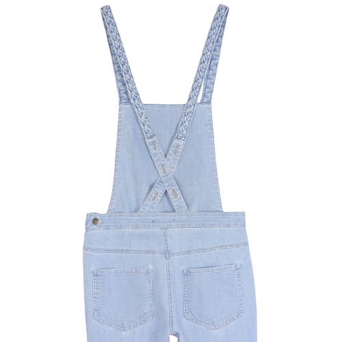 Salopette tressée en coton stretch bleach