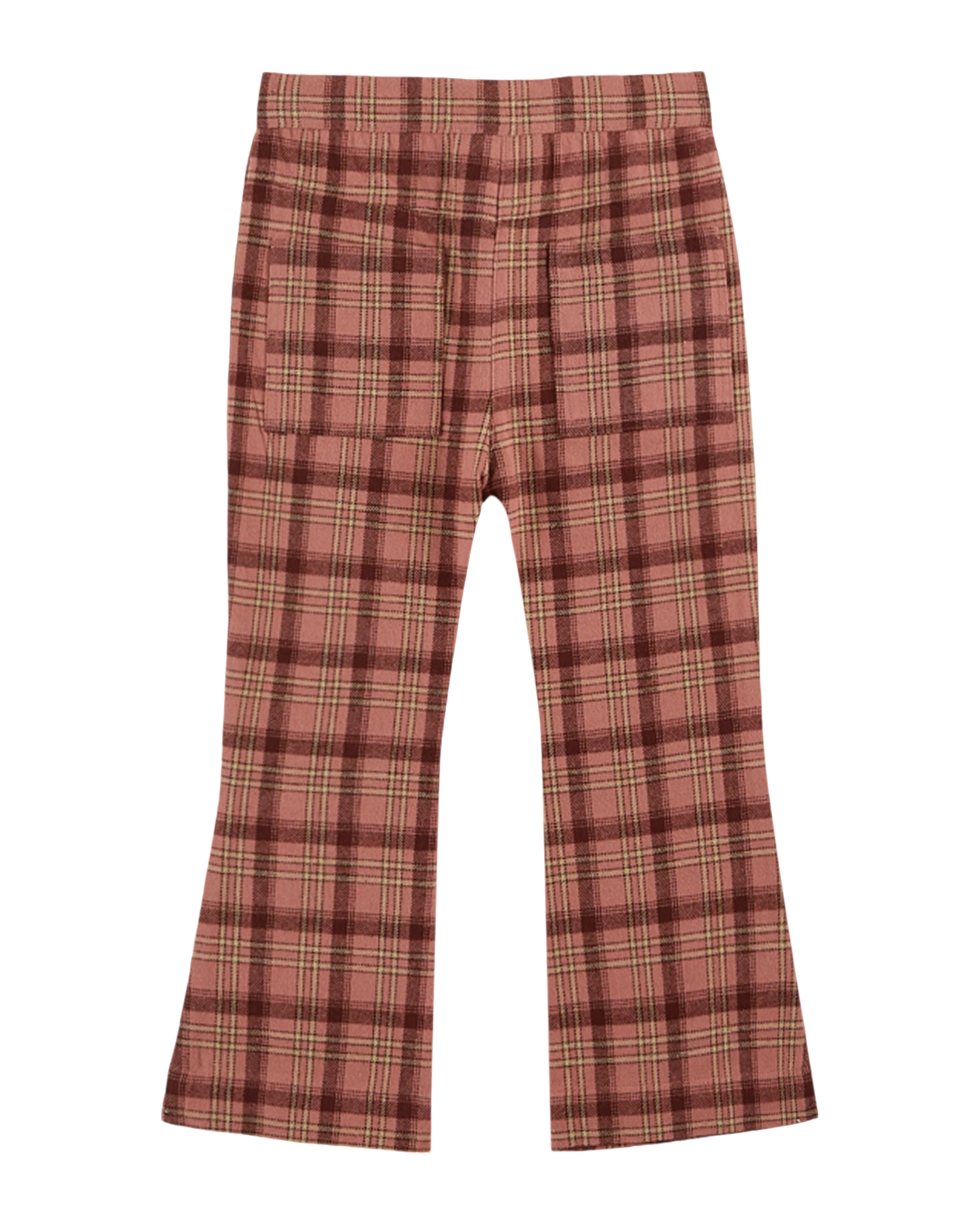 Pantalon évasé carreaux blush