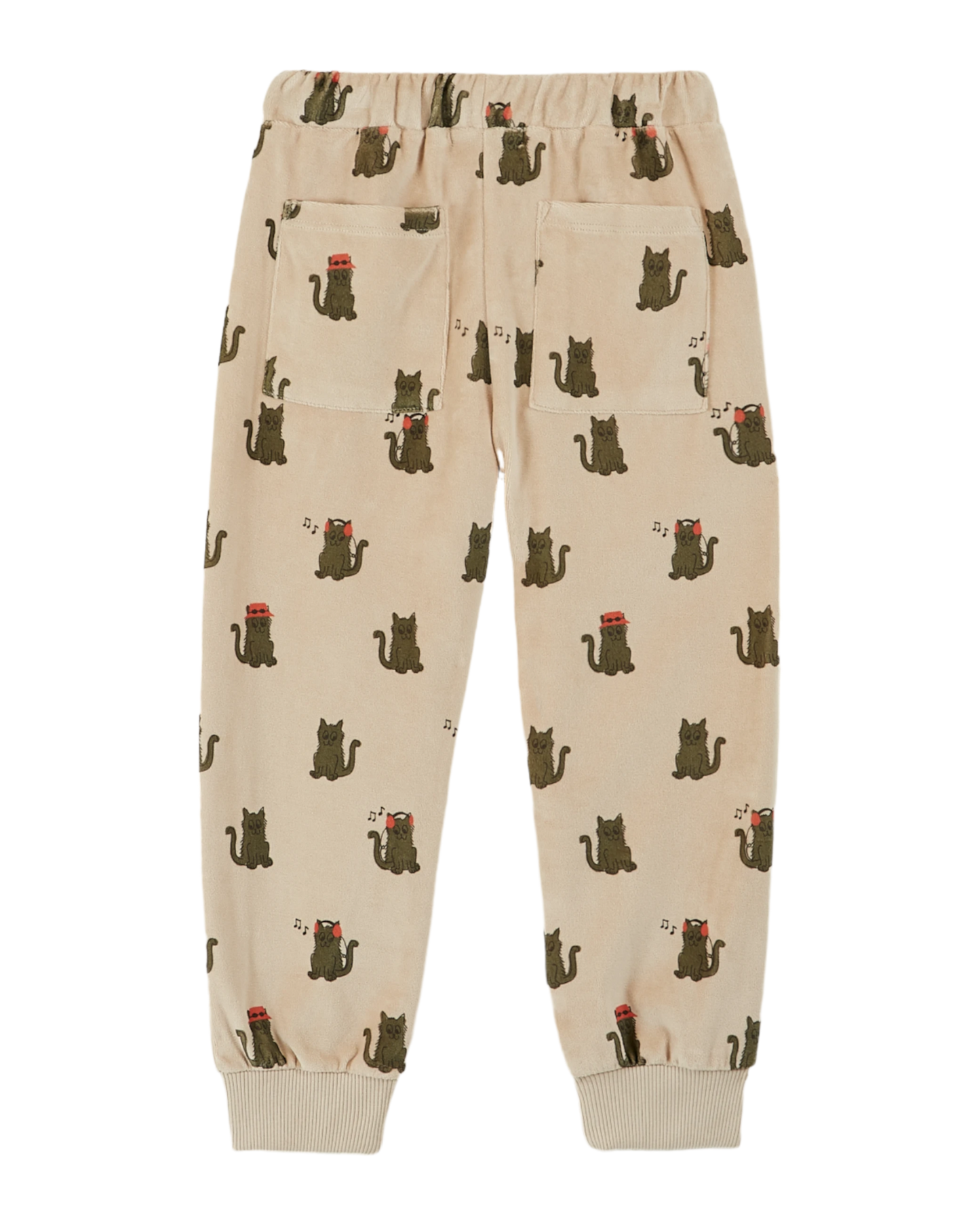 Jogger velours chat cool greige