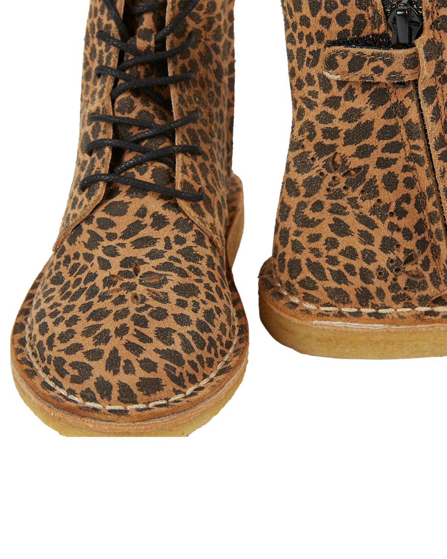 Boots à lacets cuir léopard