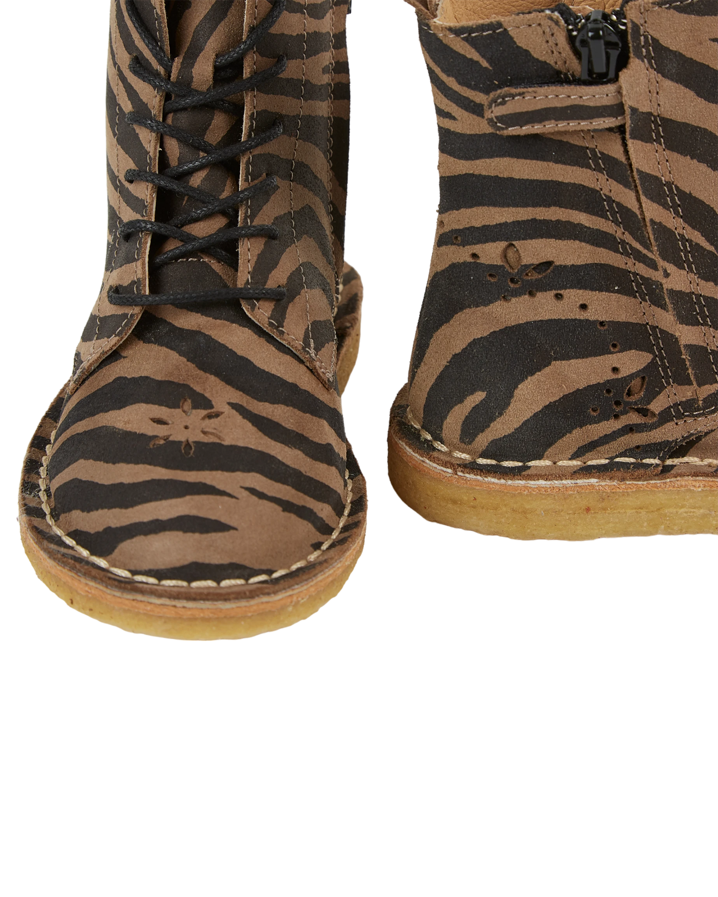 Boots à lacets cuir tigre