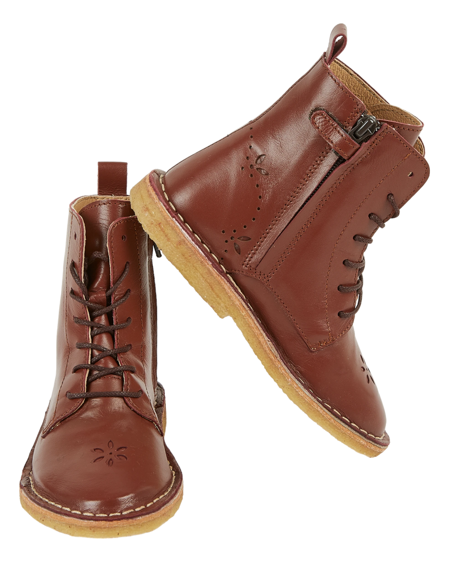 Boots à lacets cuir marron