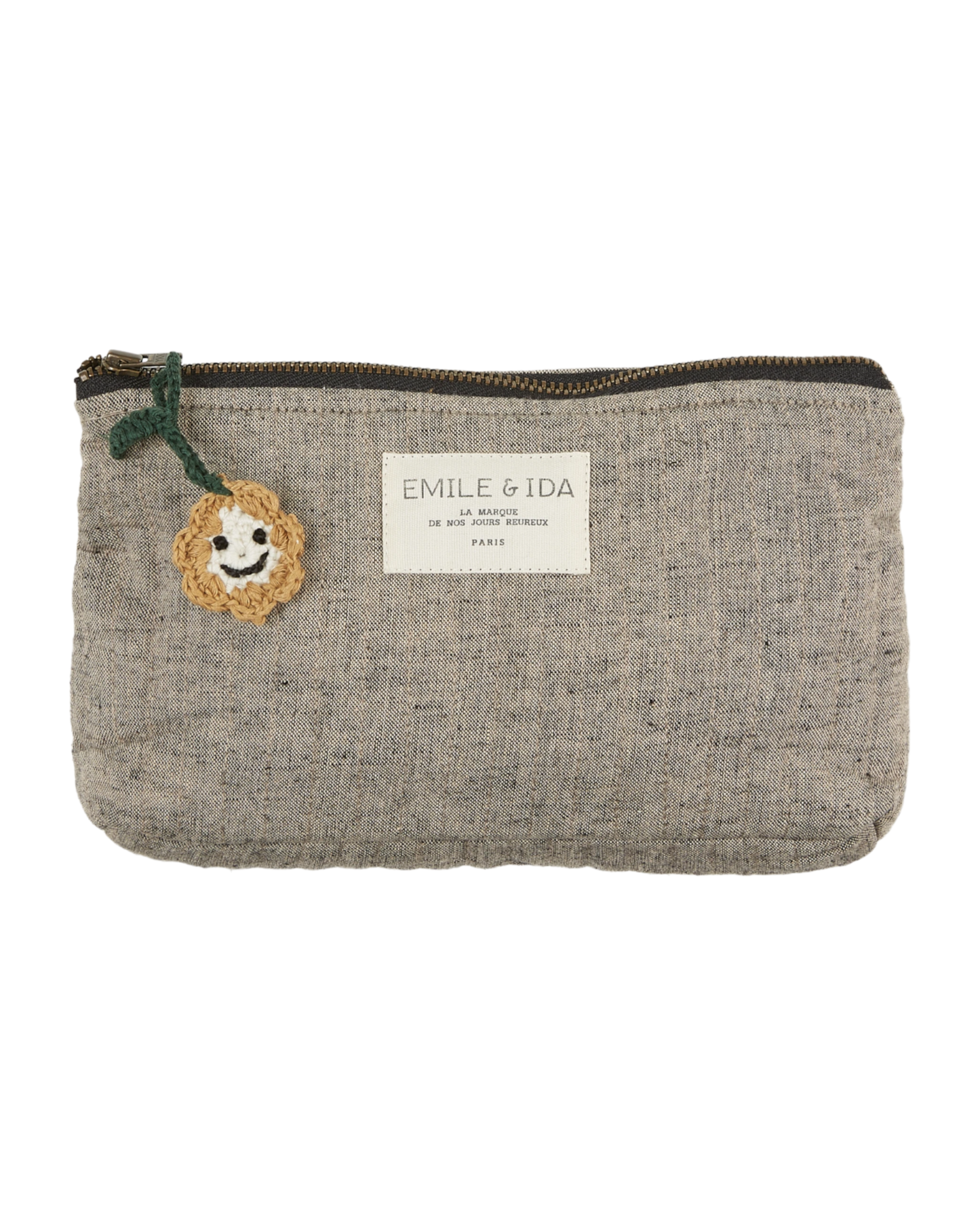 Petite trousse brun chiné