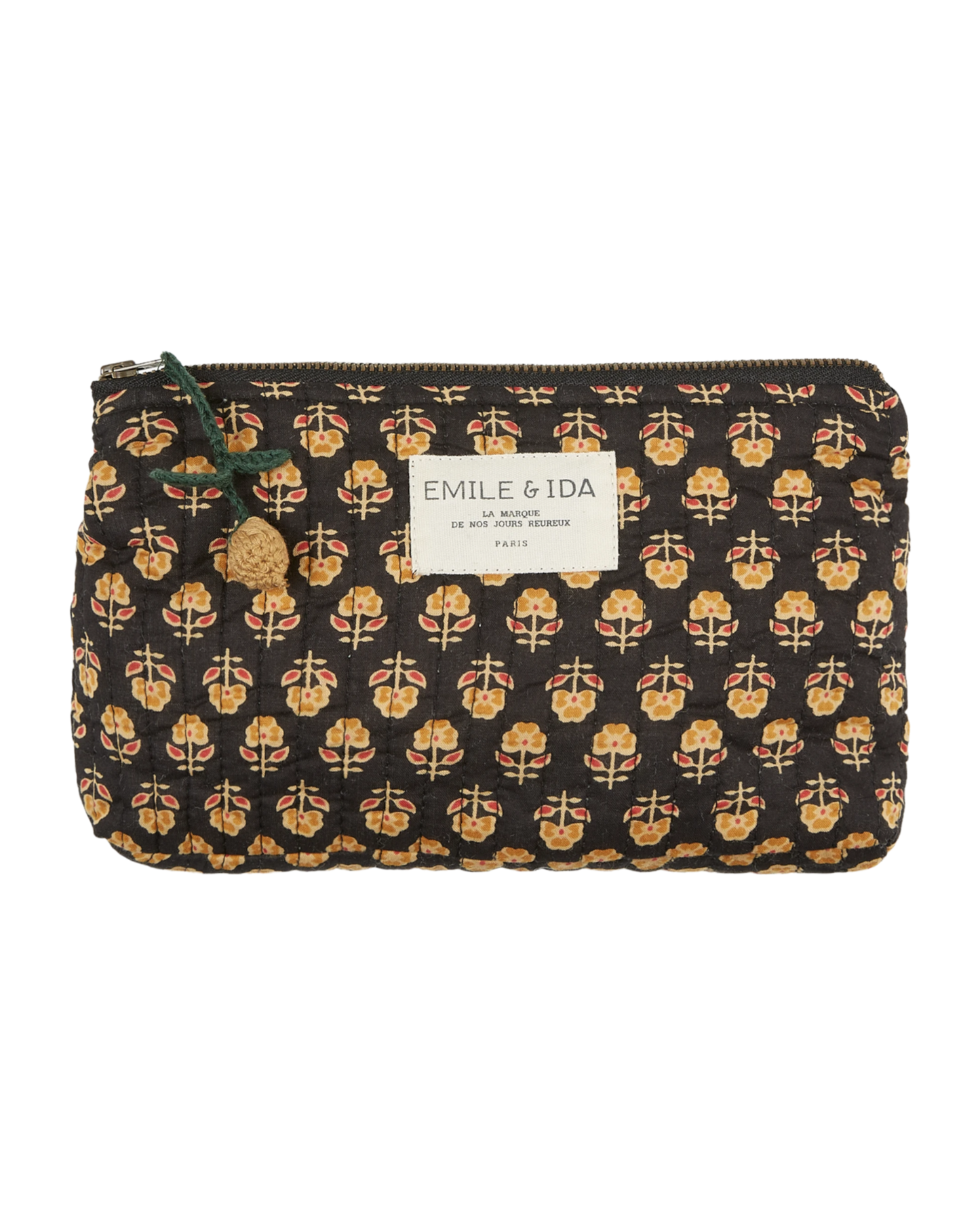 Petite trousse à fleurs noir