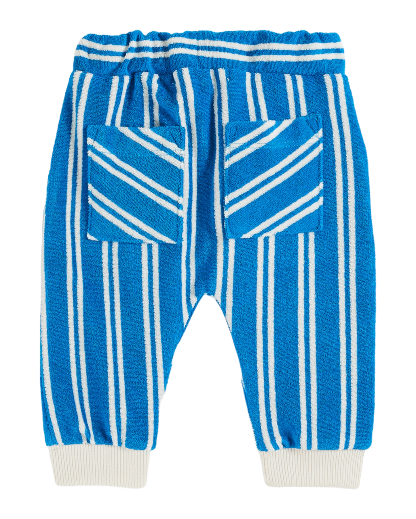 Jogger éponge rayures azur