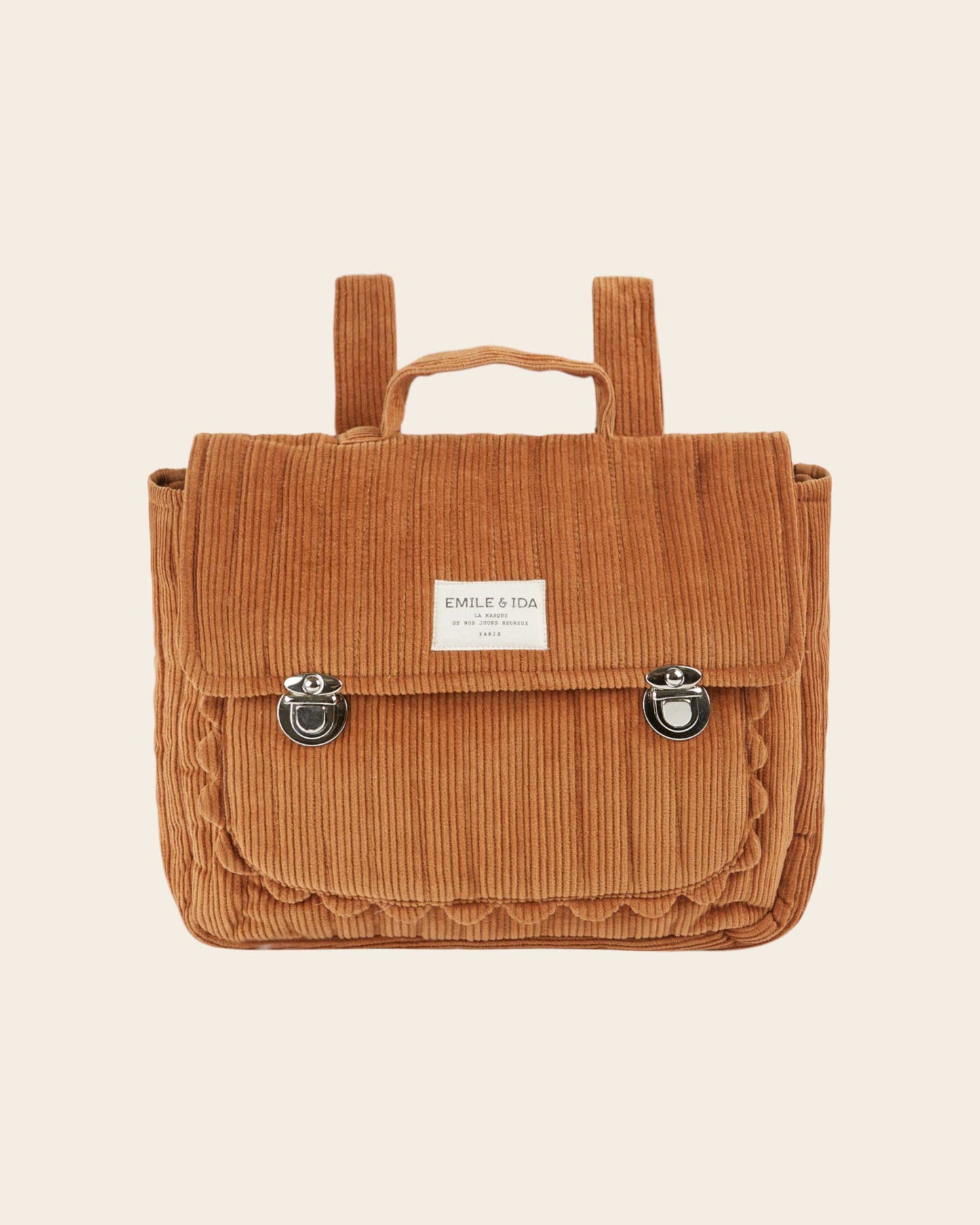 Cartable - Velours Matelassé caramel