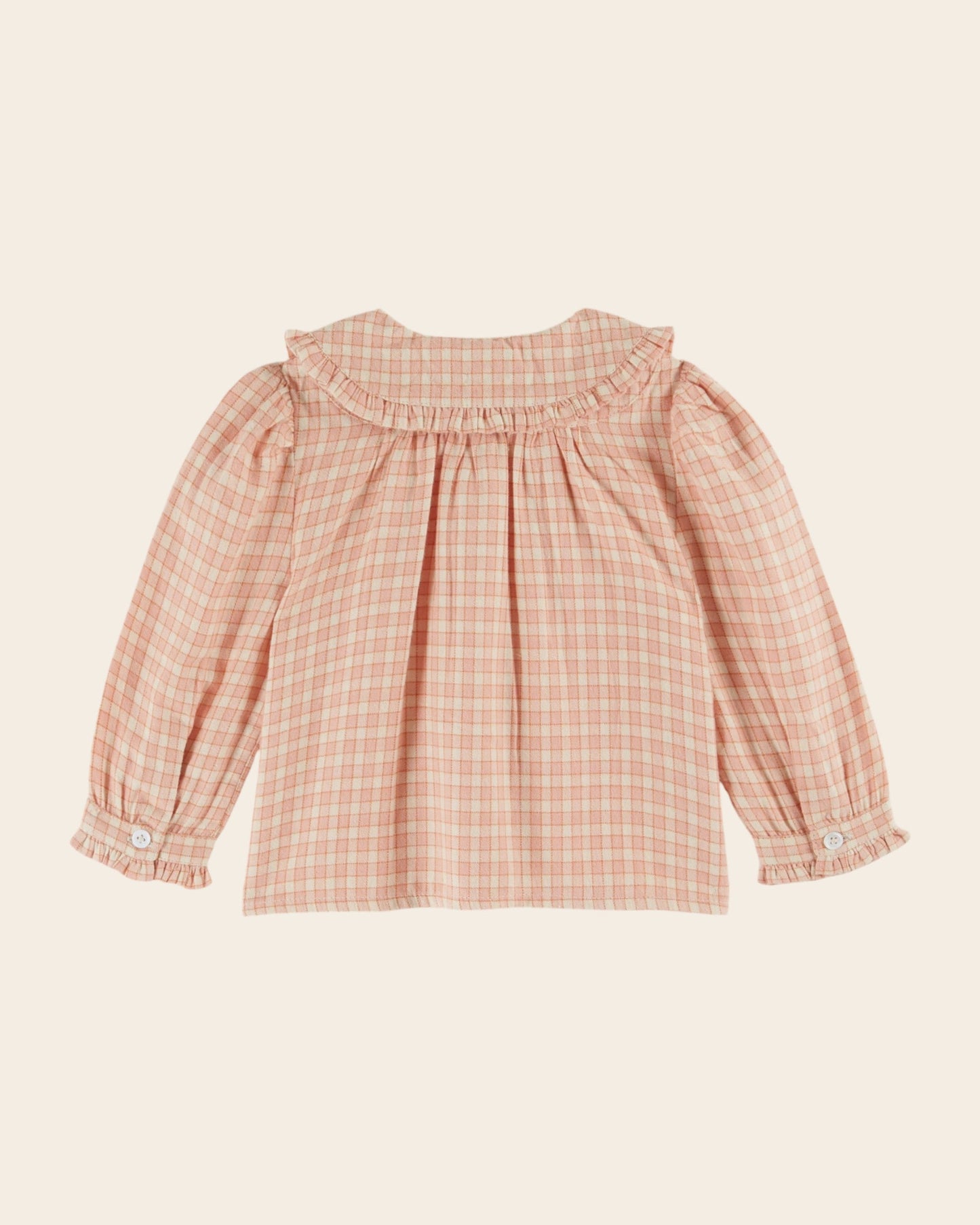 Blouse à carreaux rose