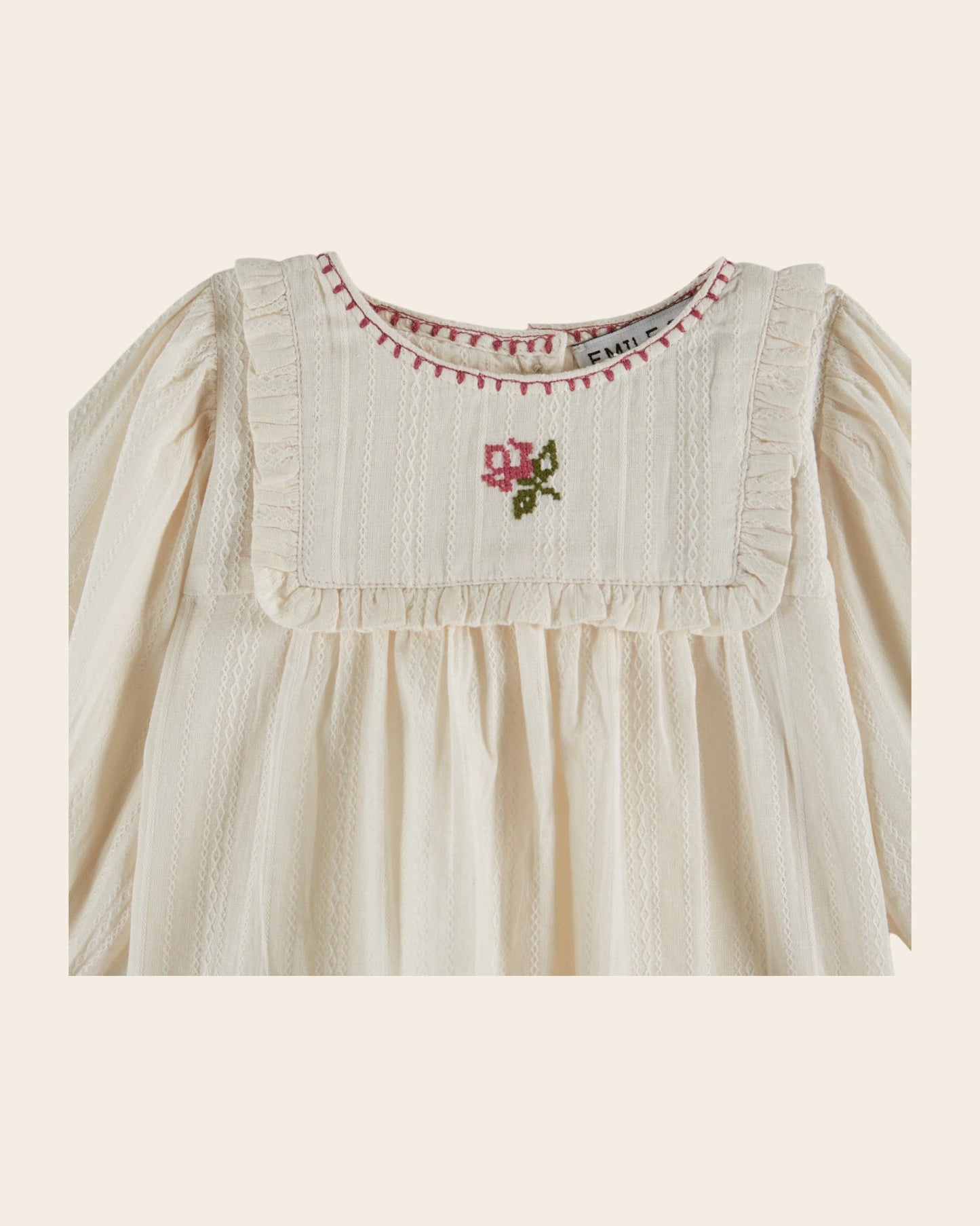 Blouse - Brodé à fleurs écru