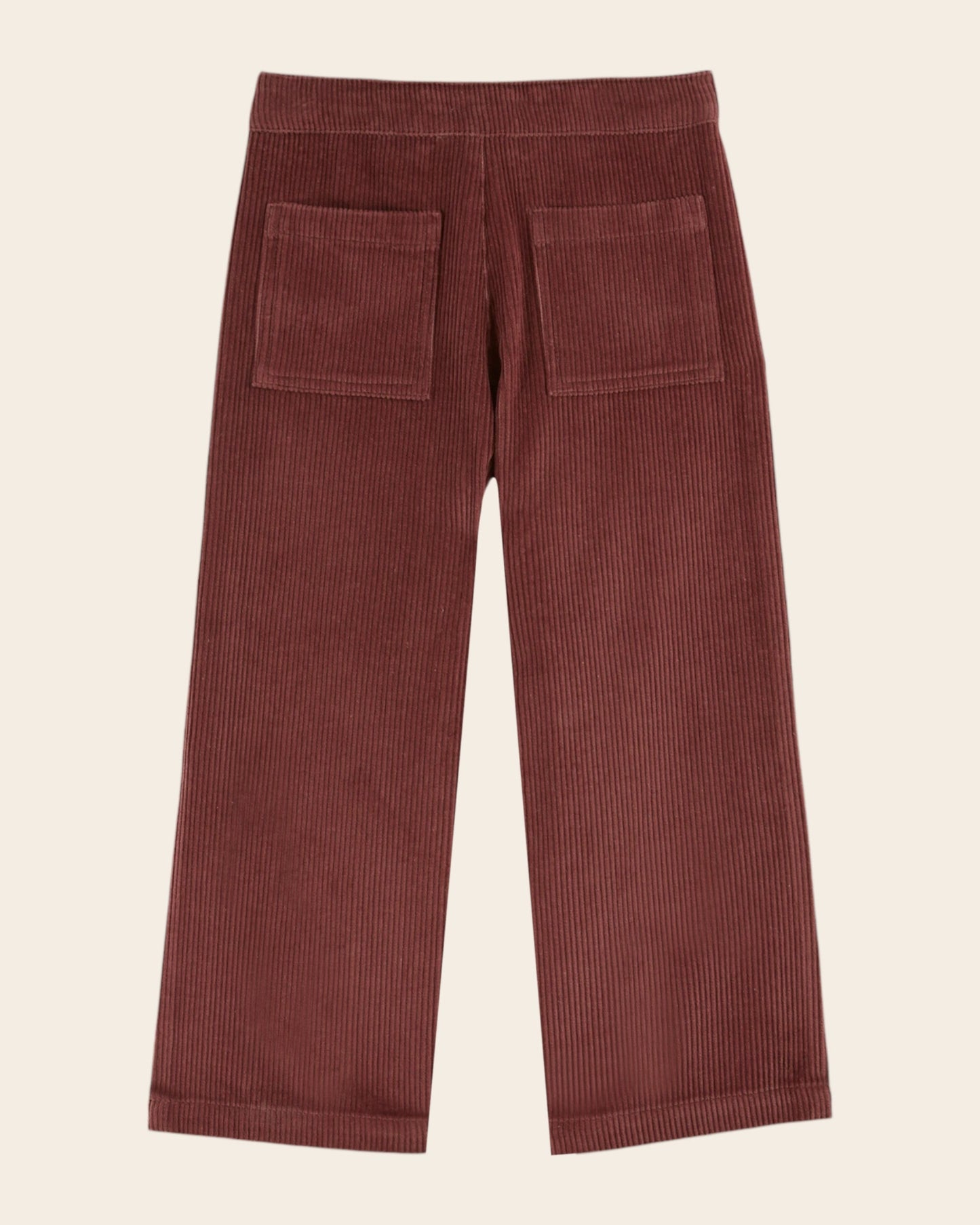 Pantalon - Velours poches fleurs violine