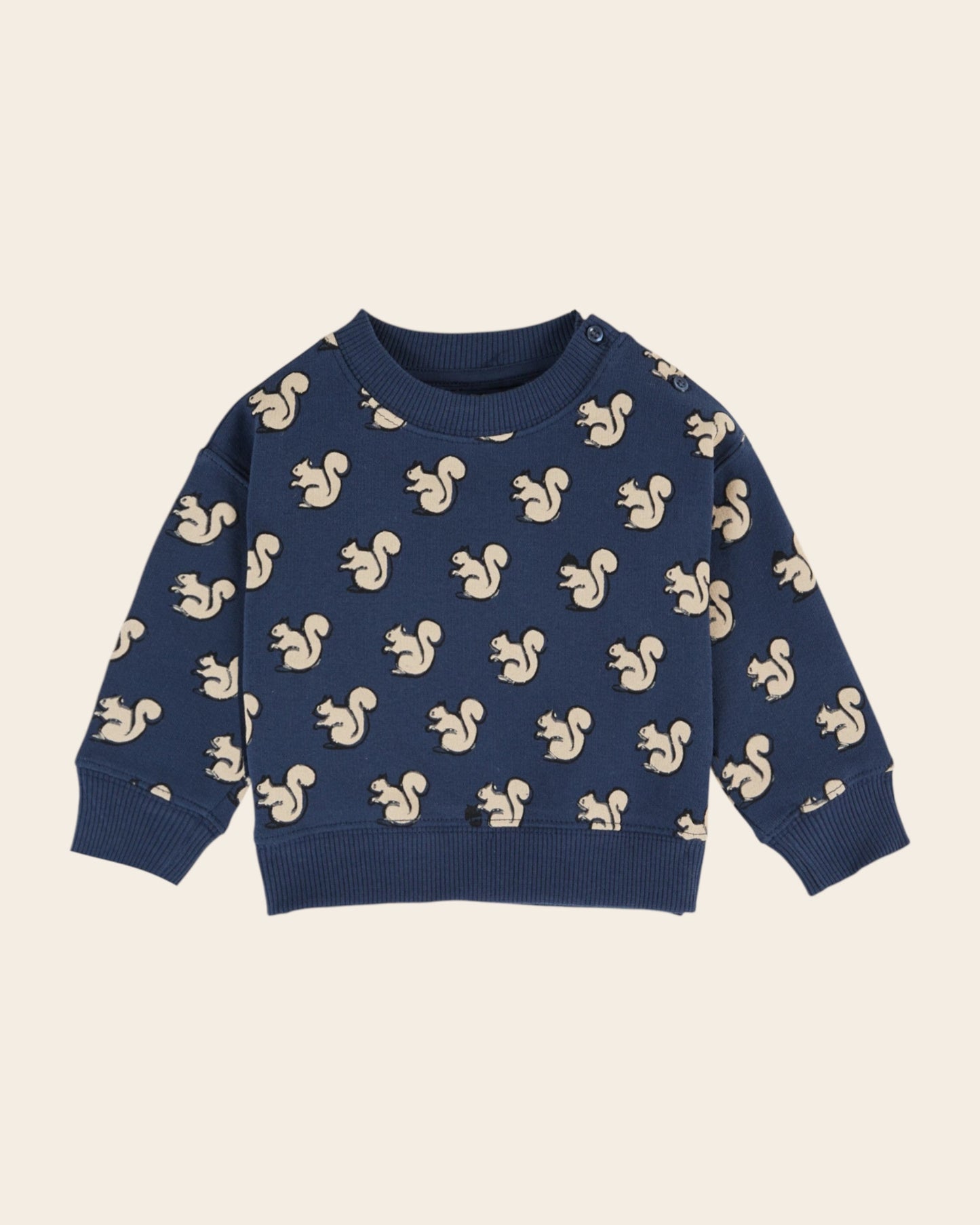 Sweat - Écureuils coton bio bleu nuit