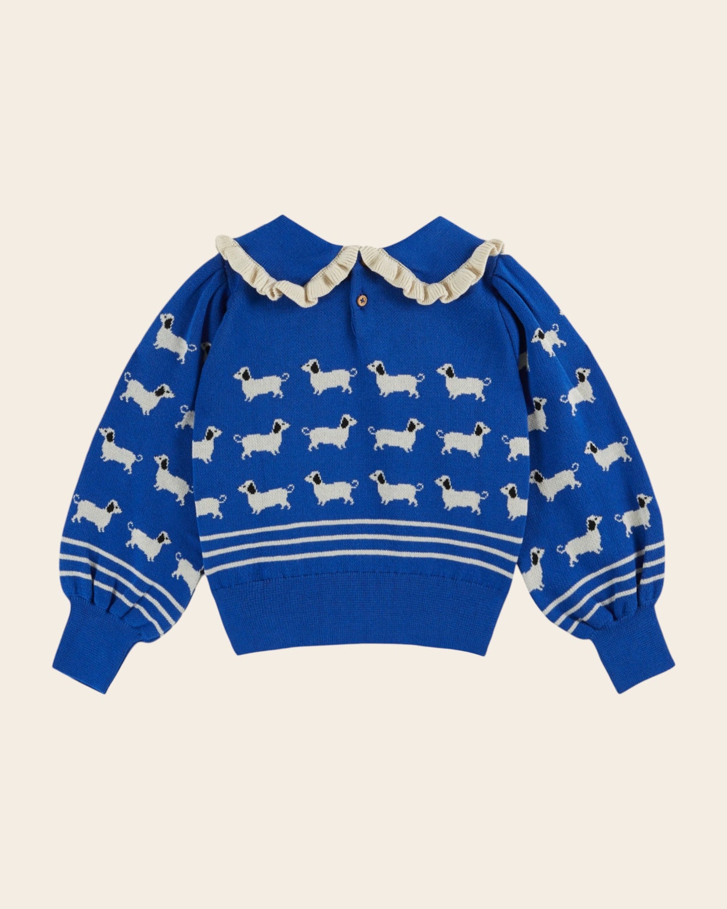 Pull fille - Teckels coton bio bleu royal