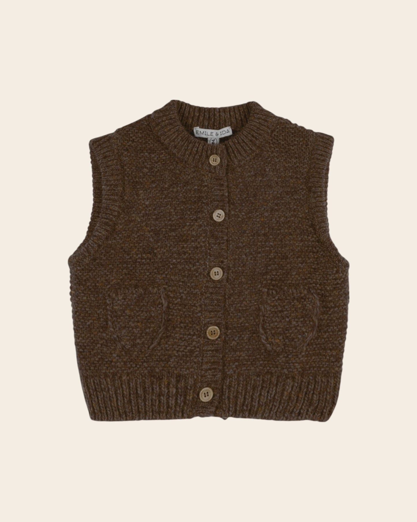 Cardigan - Sans manches chocolat