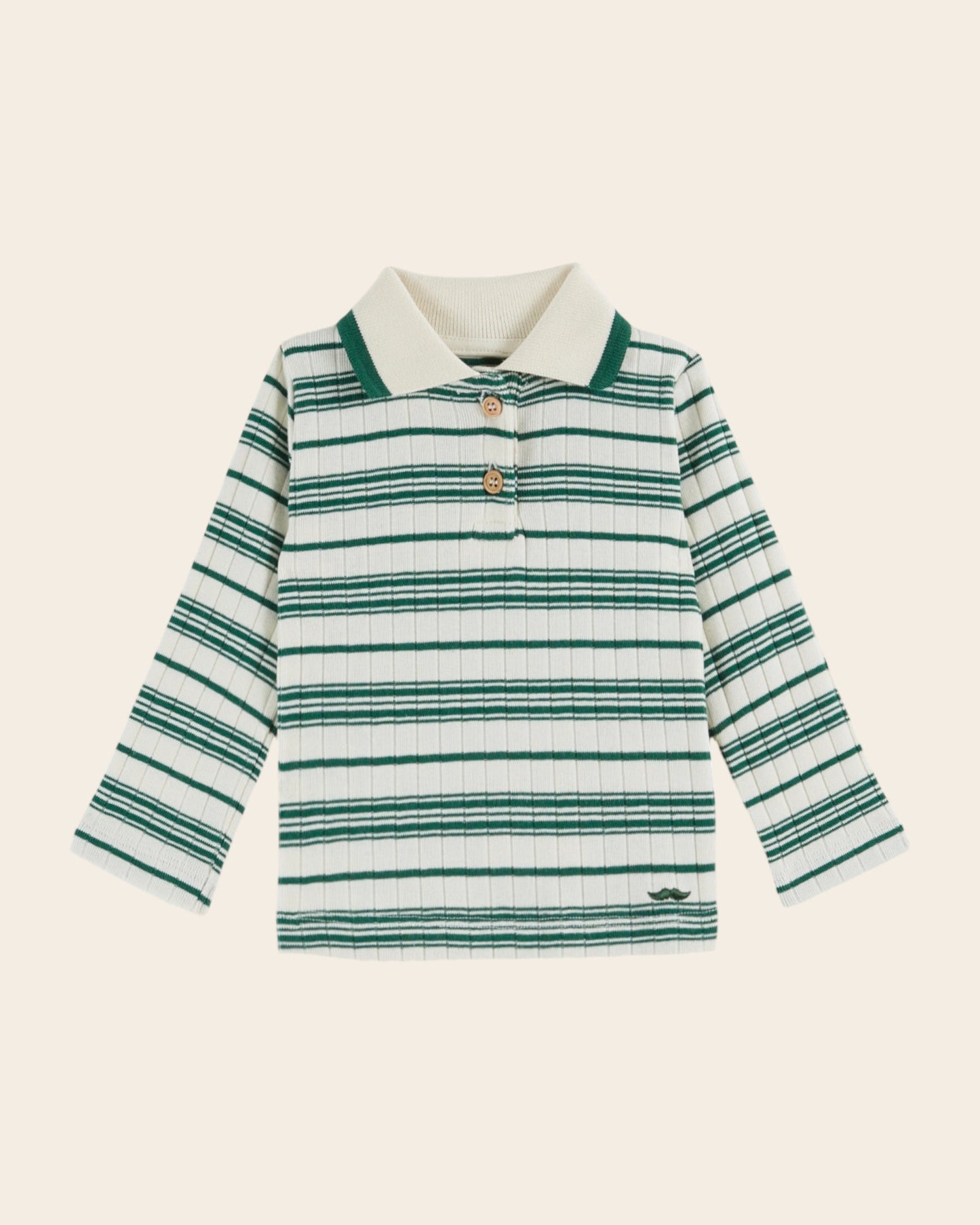 Polo - Rayures coton bio vert