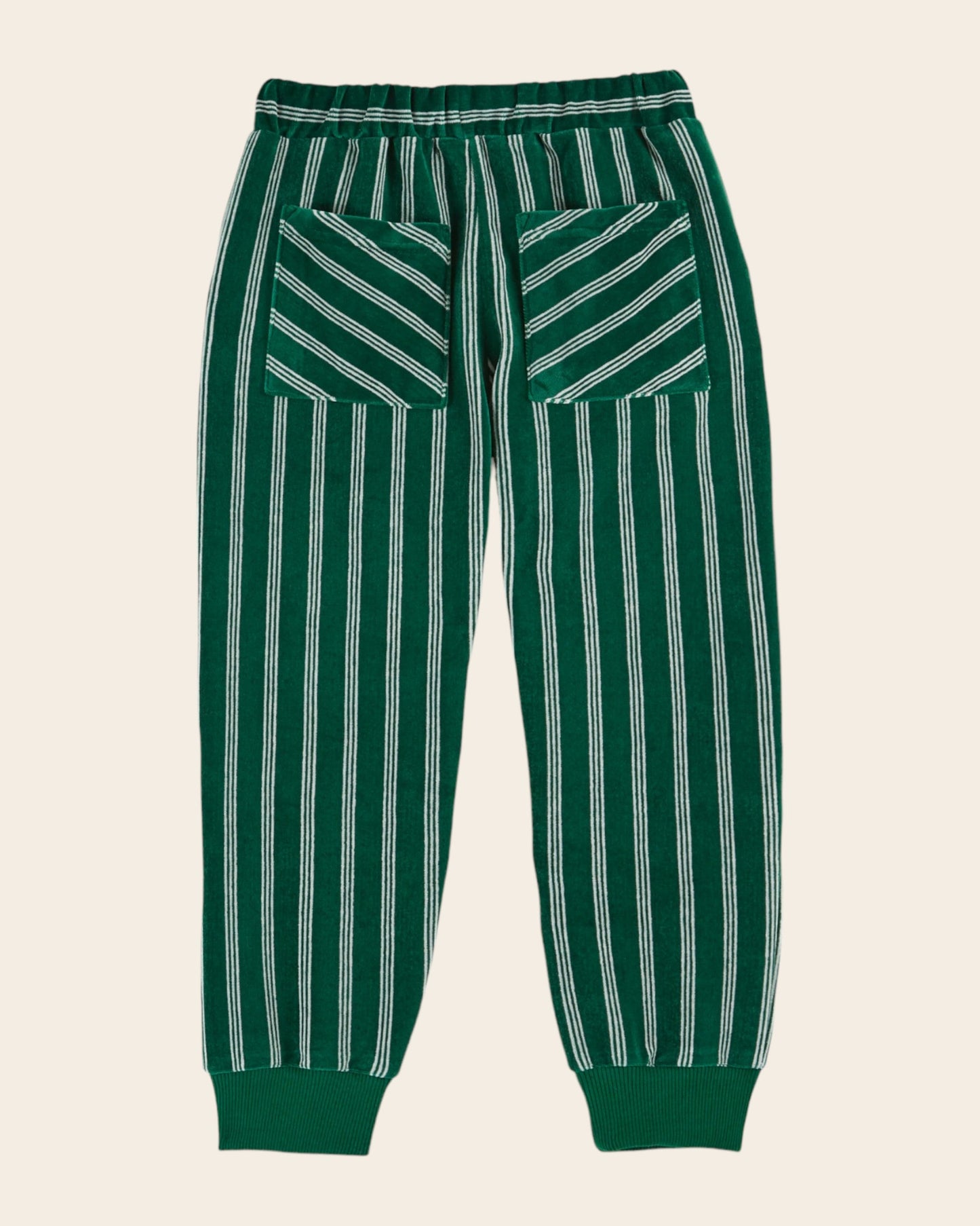 Jogger - Velours rayures vert foncé