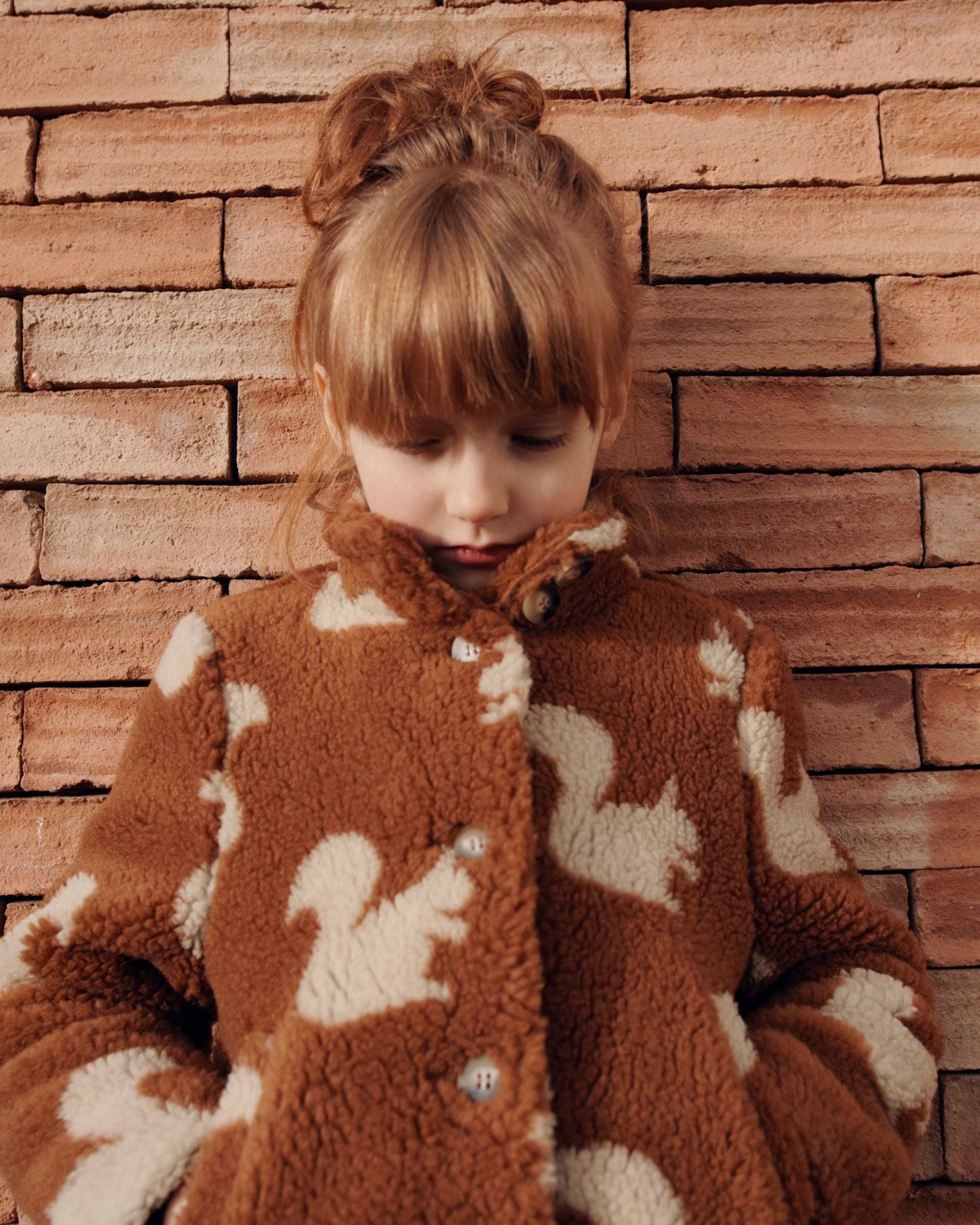 Manteau enfant - Sherpa Écureuils marron
