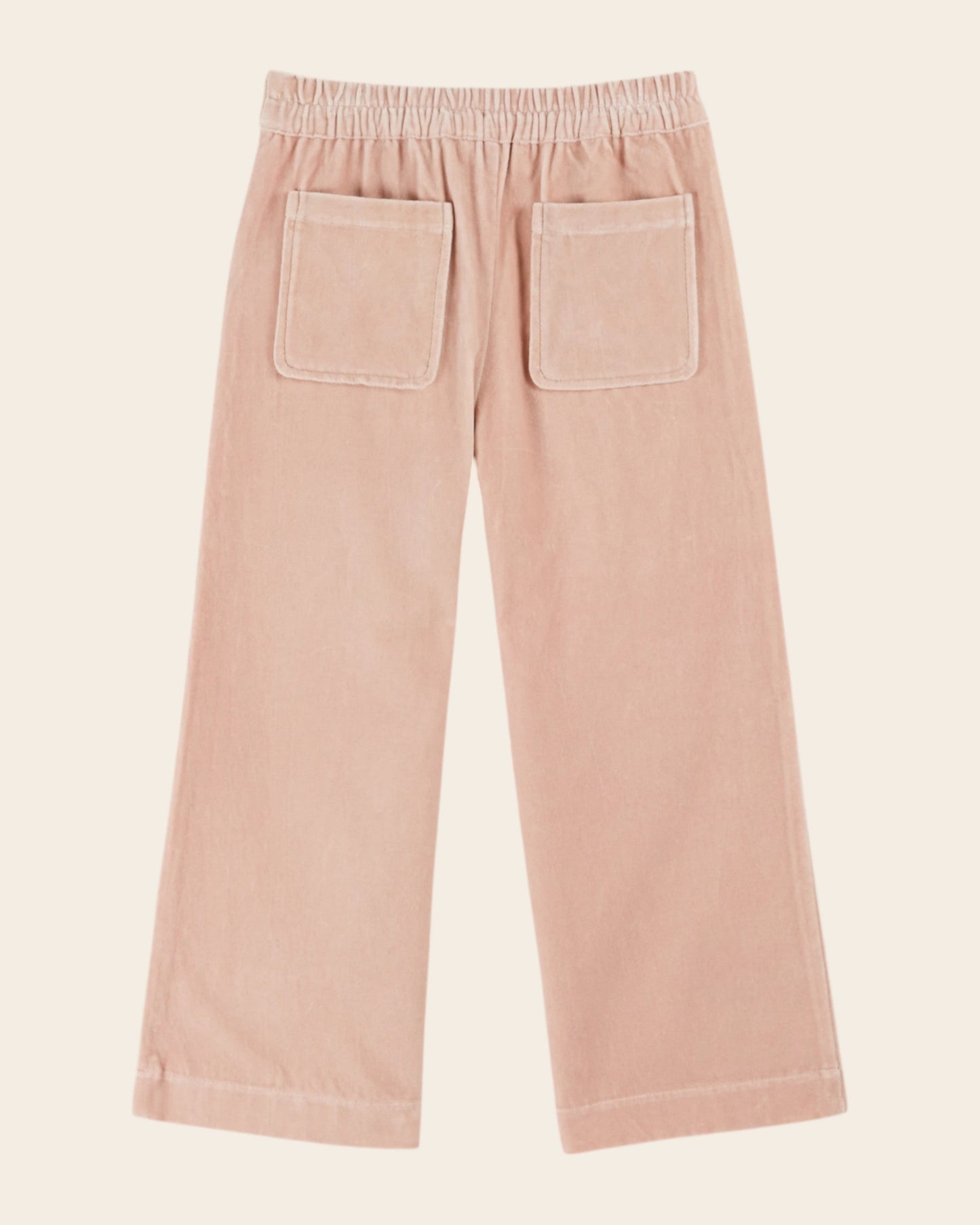Pantalon - Velours poches tulipe rose