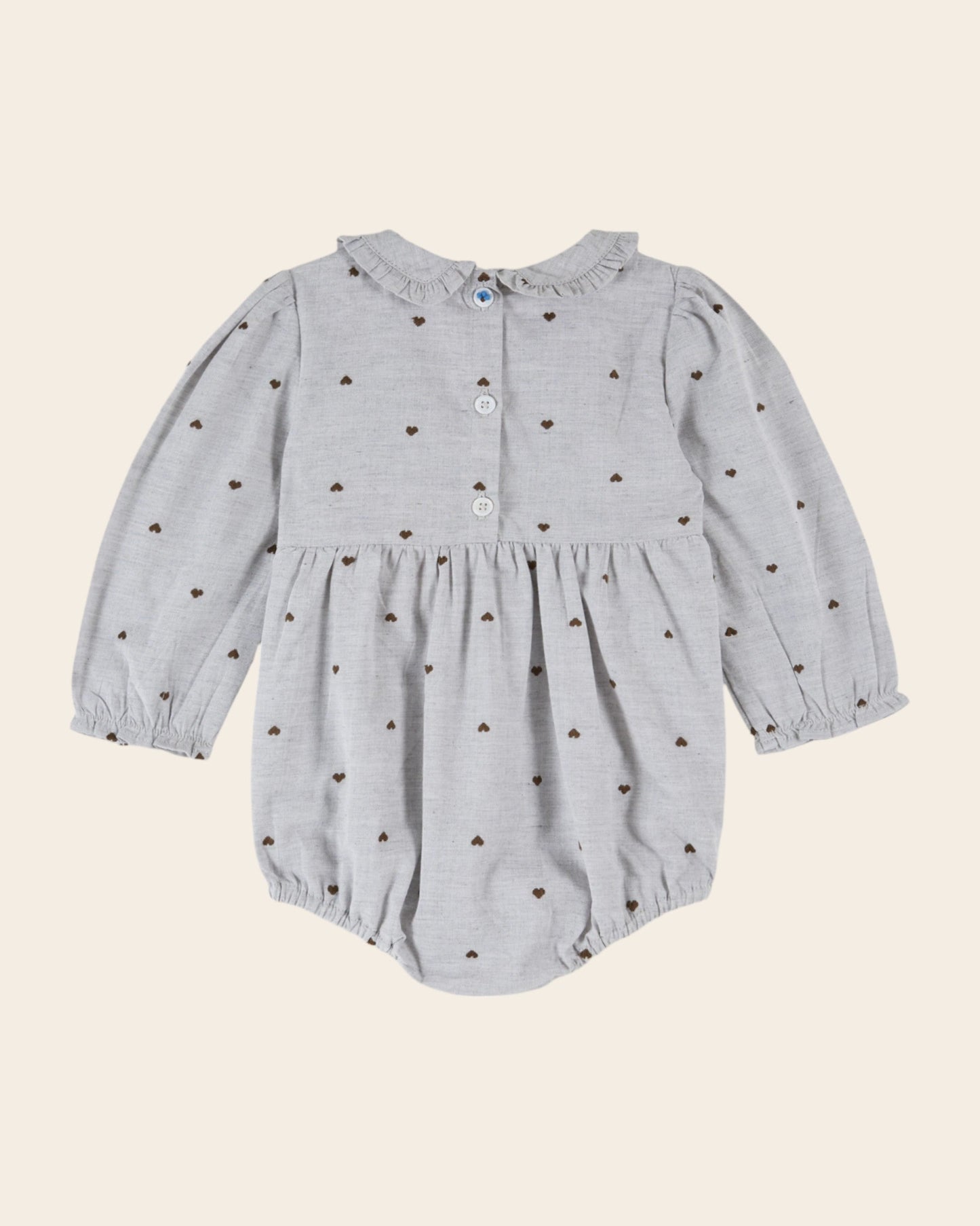 Combibloomer smocké coeurs gris