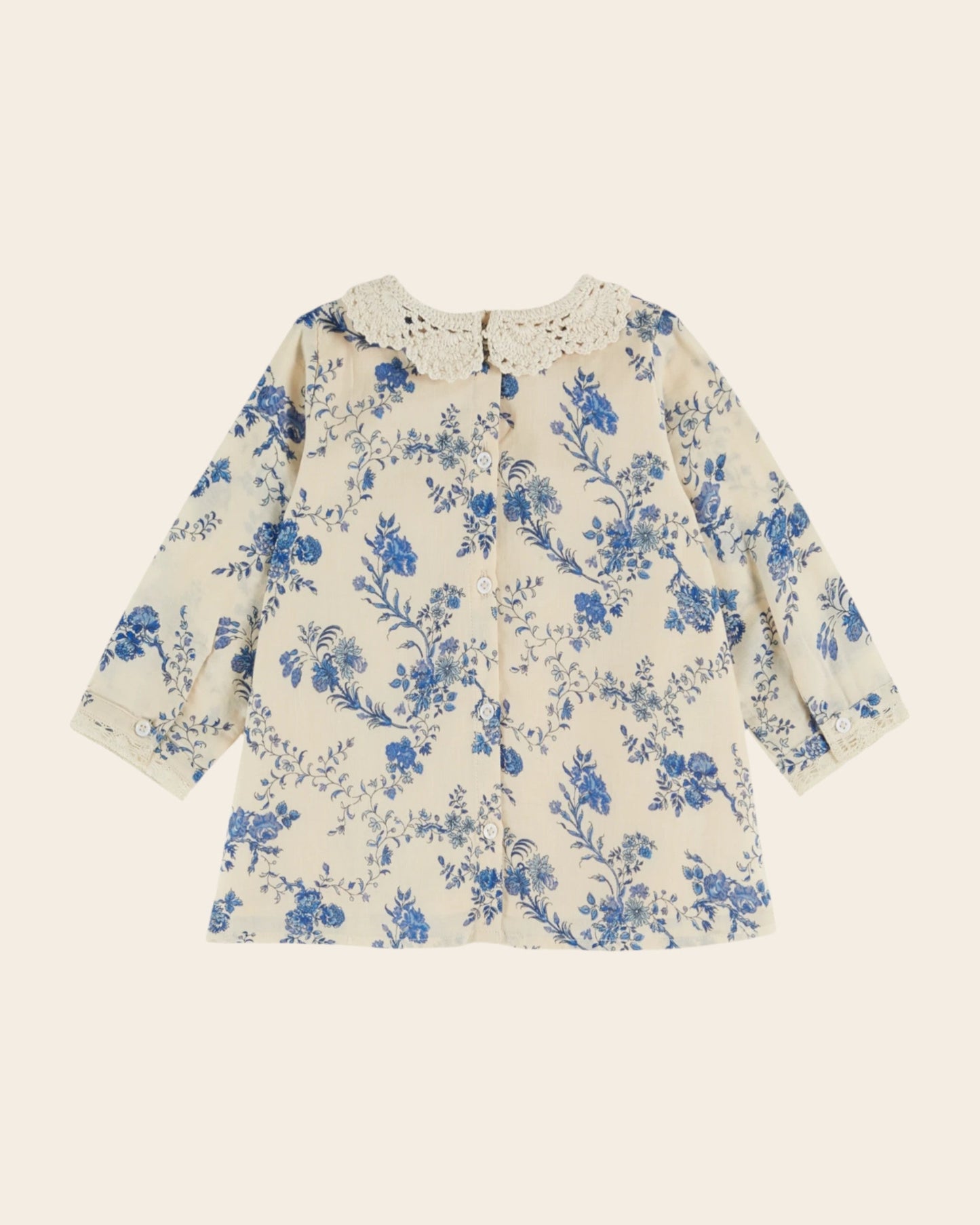 Robe bébé - Col crochet orchid bleu