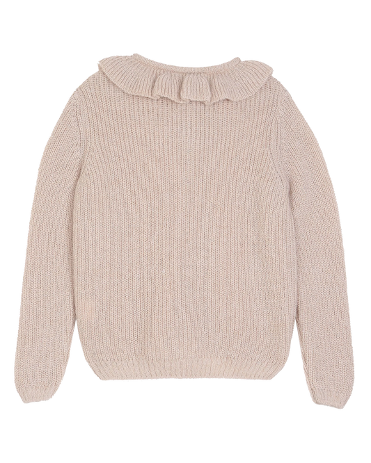 Cardigan alpaga collerette rose