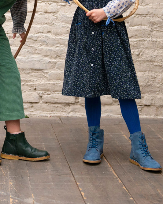 boots à lacets cuir velours rivière