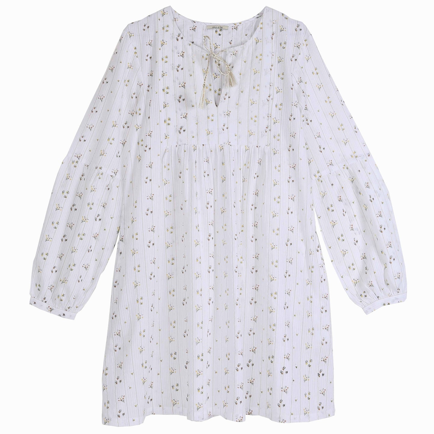 Robe rayée fleurie