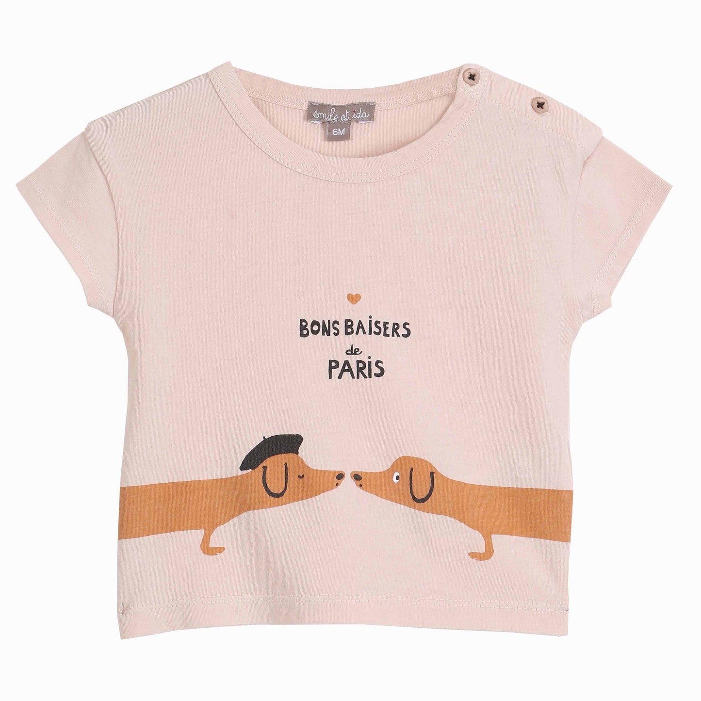 Tee shirt chien imprimé nude