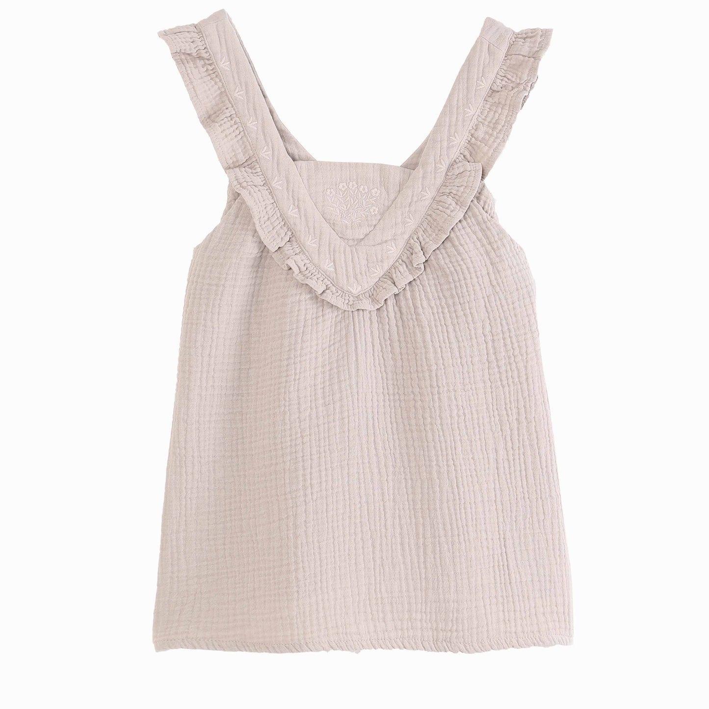 Blouse volantée mastic