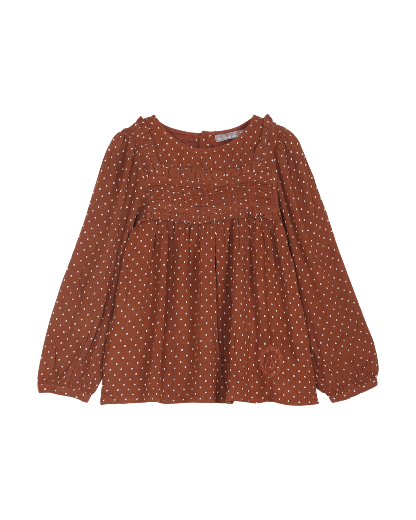Blouse à pois auburn