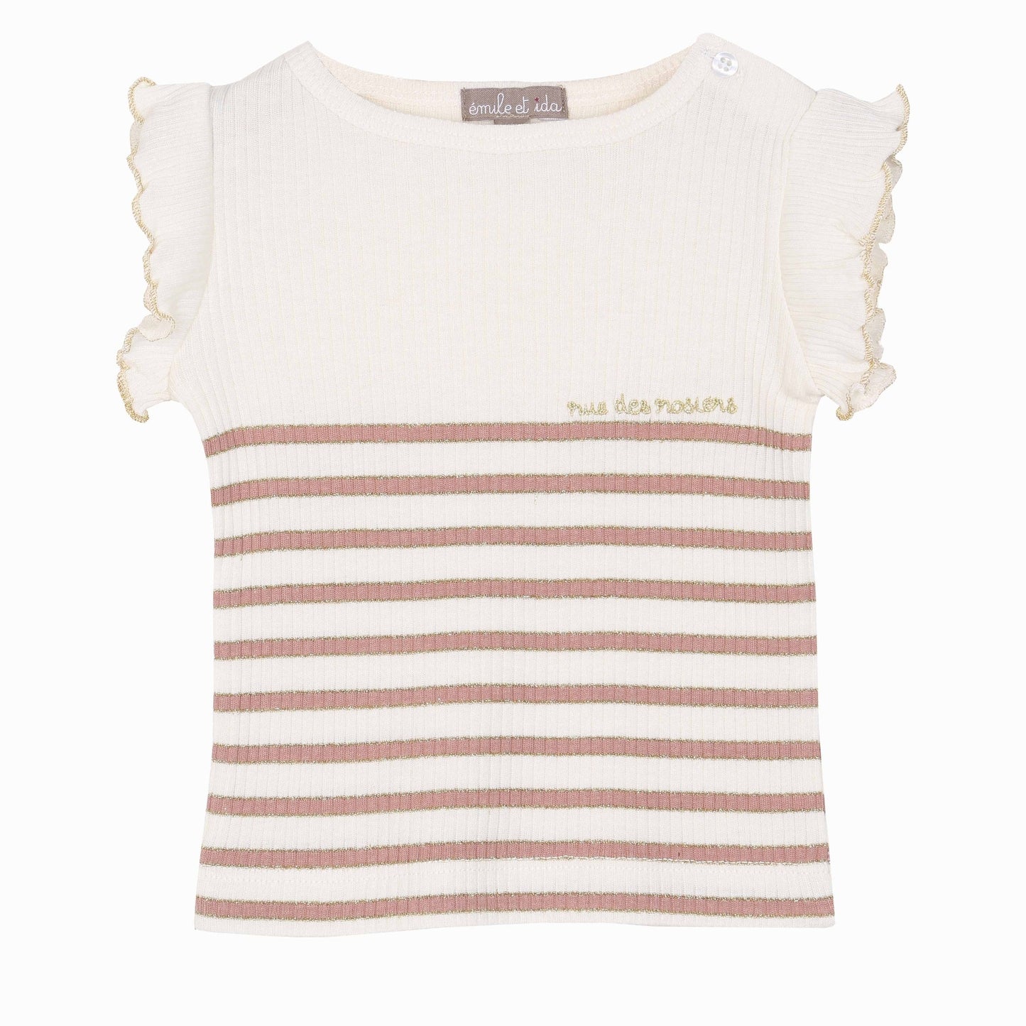 Tee shirt rayé rose
