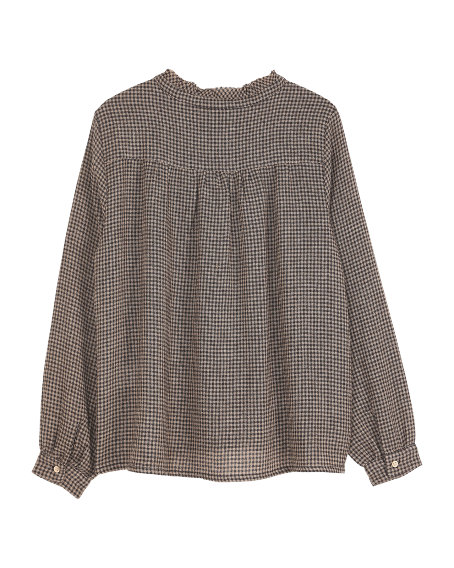 blouse femme en laine et viscose vichy chocolat