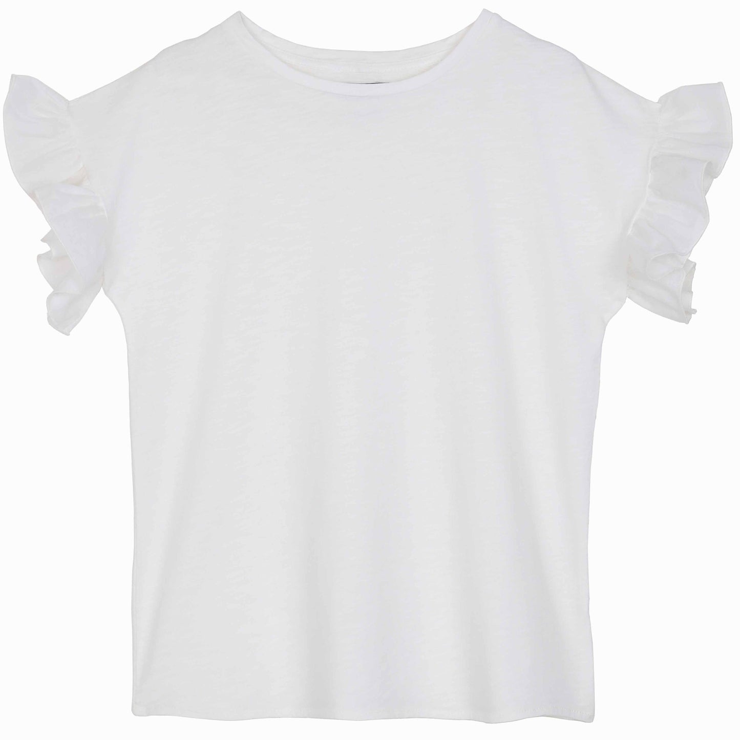 Tee shirt à volants écru
