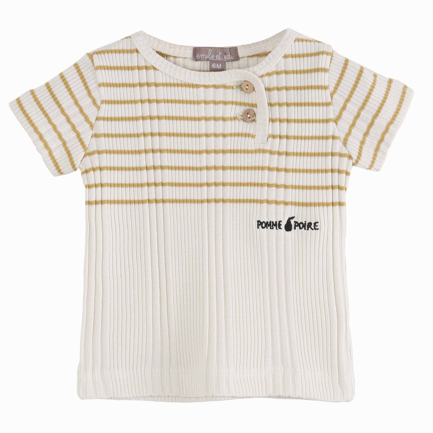 Tee shirt rayé écru