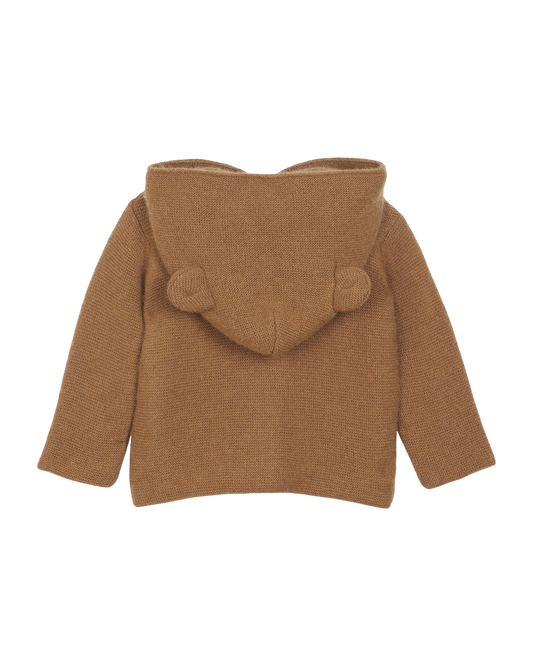 Cardigan à capuche laine et cachemire ambre