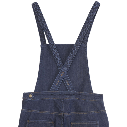 Salopette dos croisé tresses bleu foncé