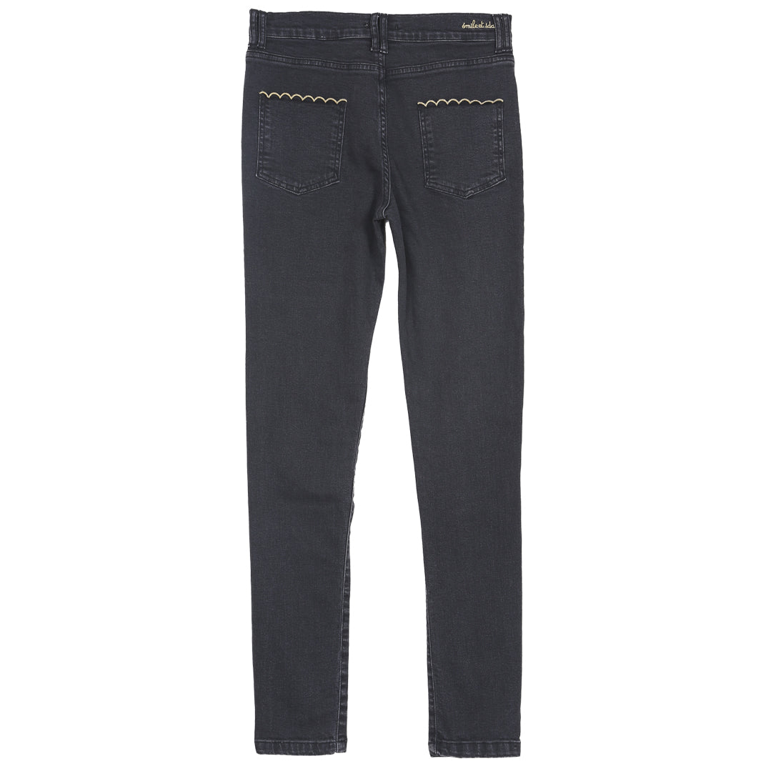 Pantalon slim denim stretch gris foncé