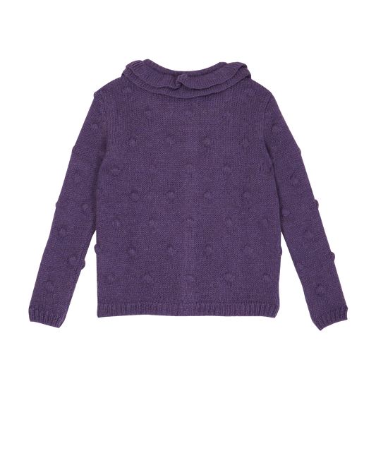 Cardigan fille laine d'alpaga violet